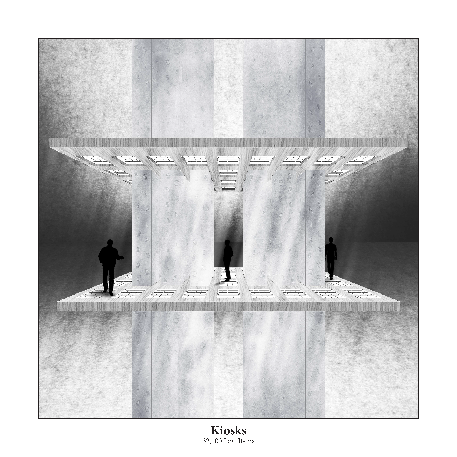 Vignettes showcasing the organizational structure of the Wardrobe, Kiosk, and Portrait Gallery display environments.