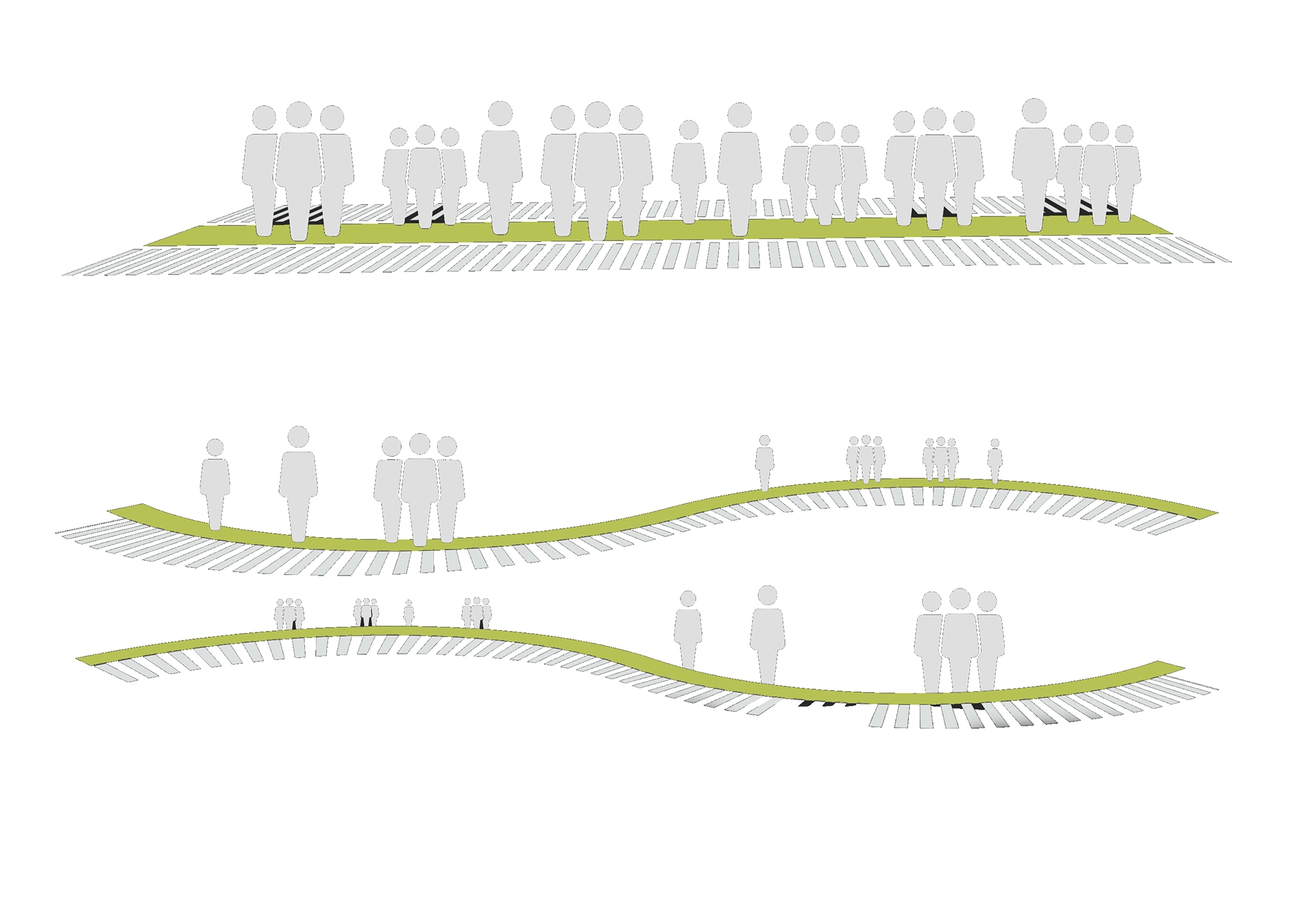 Mis-aligning the Platforms to create fluid and seamless passenger flow to ensure expedited train arrivals and departures.