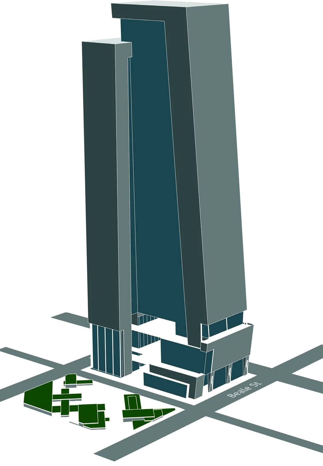 Process Diagrams depicting the given envelope per the Transbay Master Plan and how the project responded to site and programmatic opportunities.