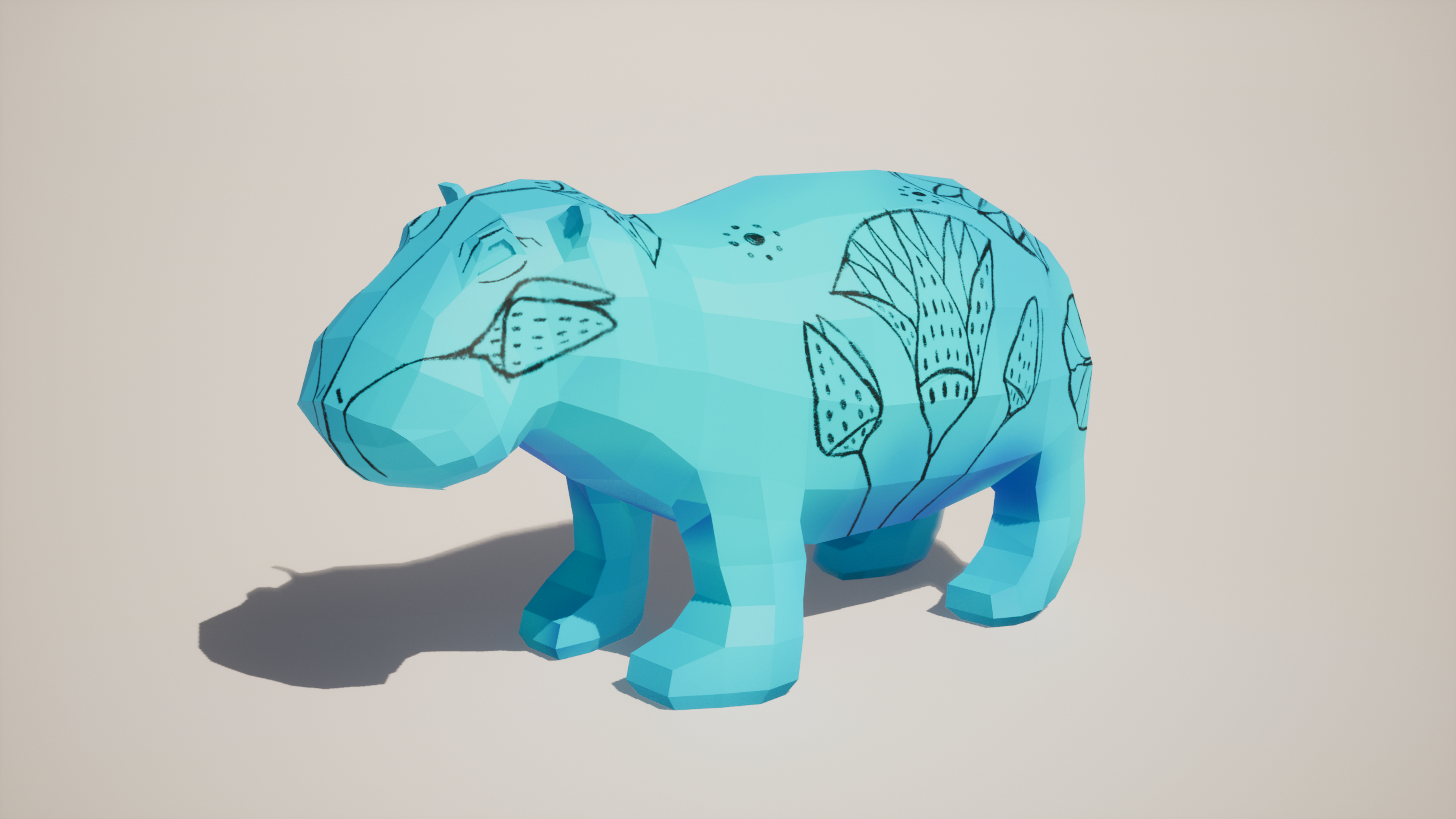 Hippo Figurine