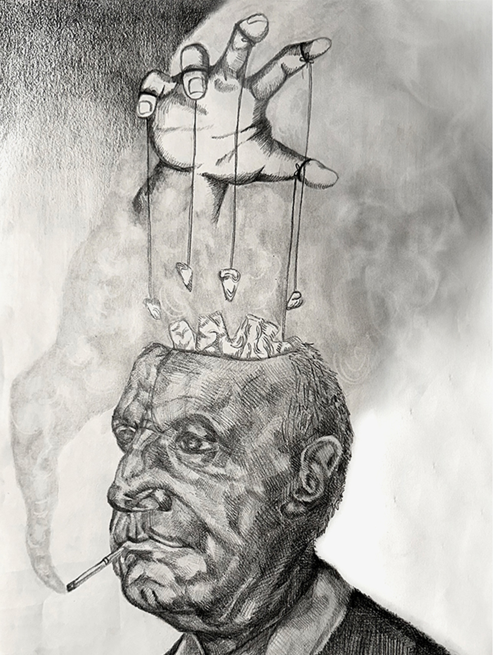 Graphite, 18x24 inch.