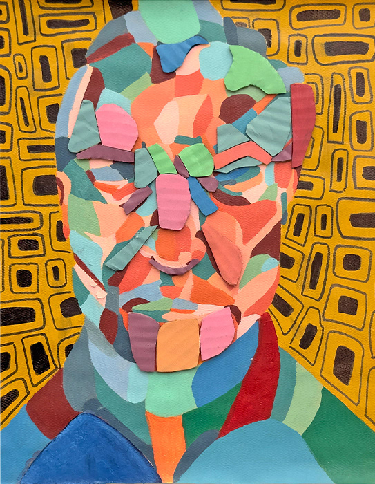 Cardboard, acrylic, marker, 10x12 inch.