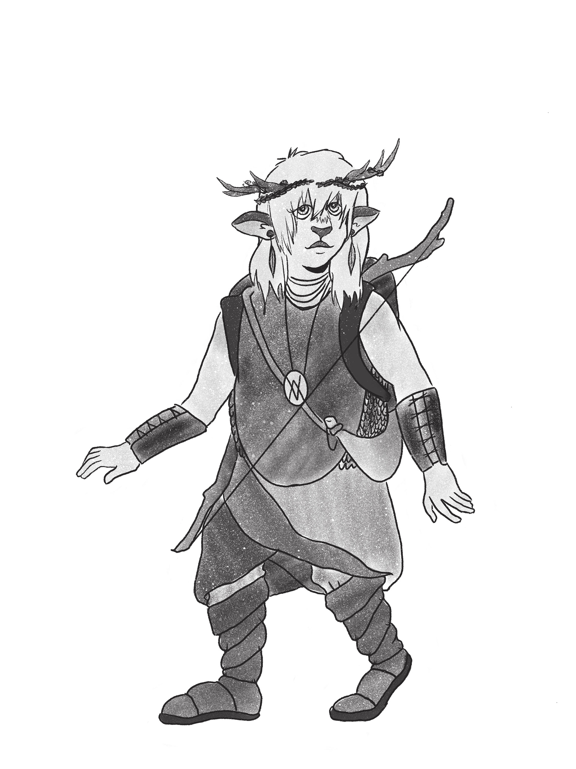 D&D Character Art; Firbolg Cleric of the Hunt