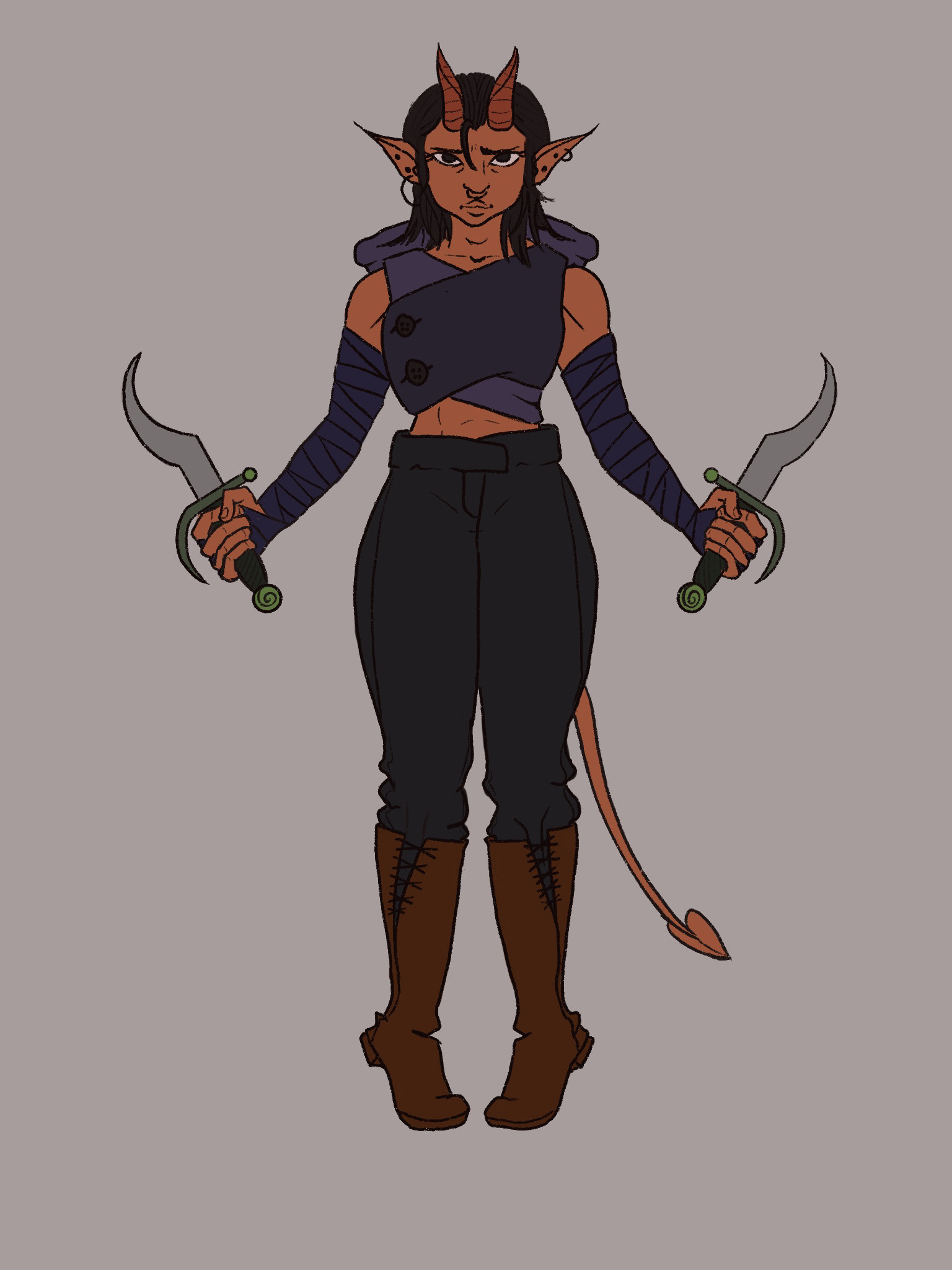 D&D Character Art: Tiefling/Elf Assassin