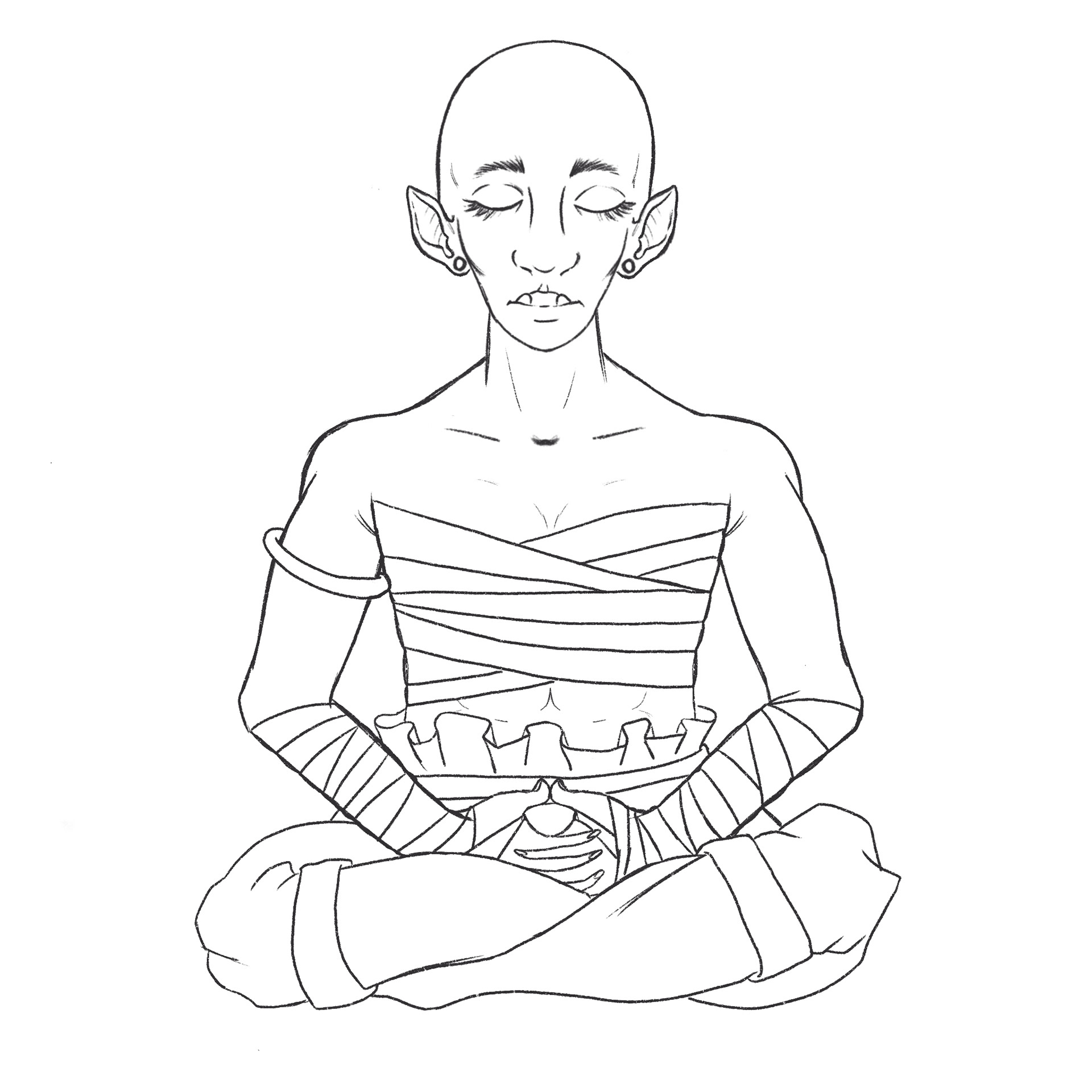 D&D Character Art; Half Orc Monk
