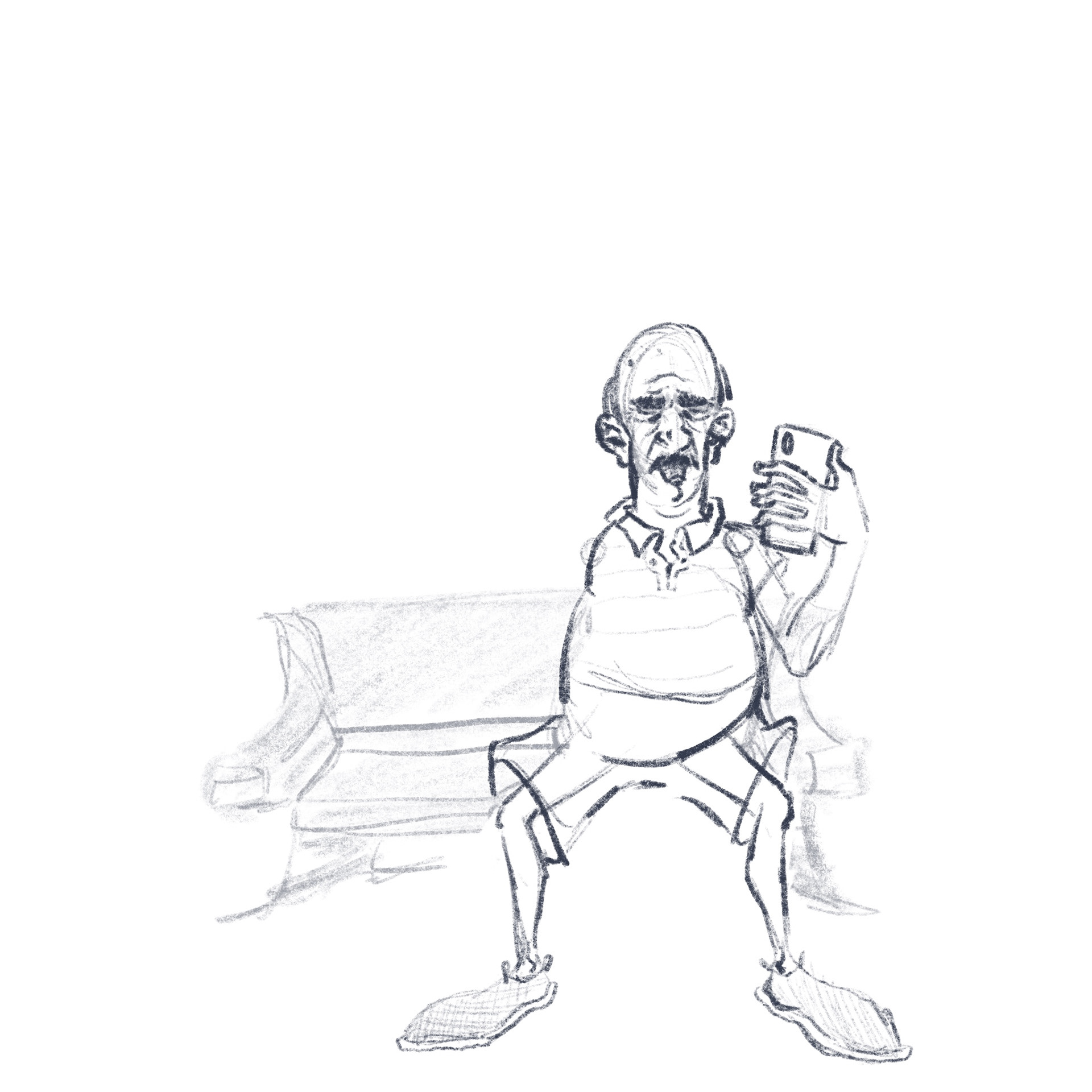 Funny old man seen on the street