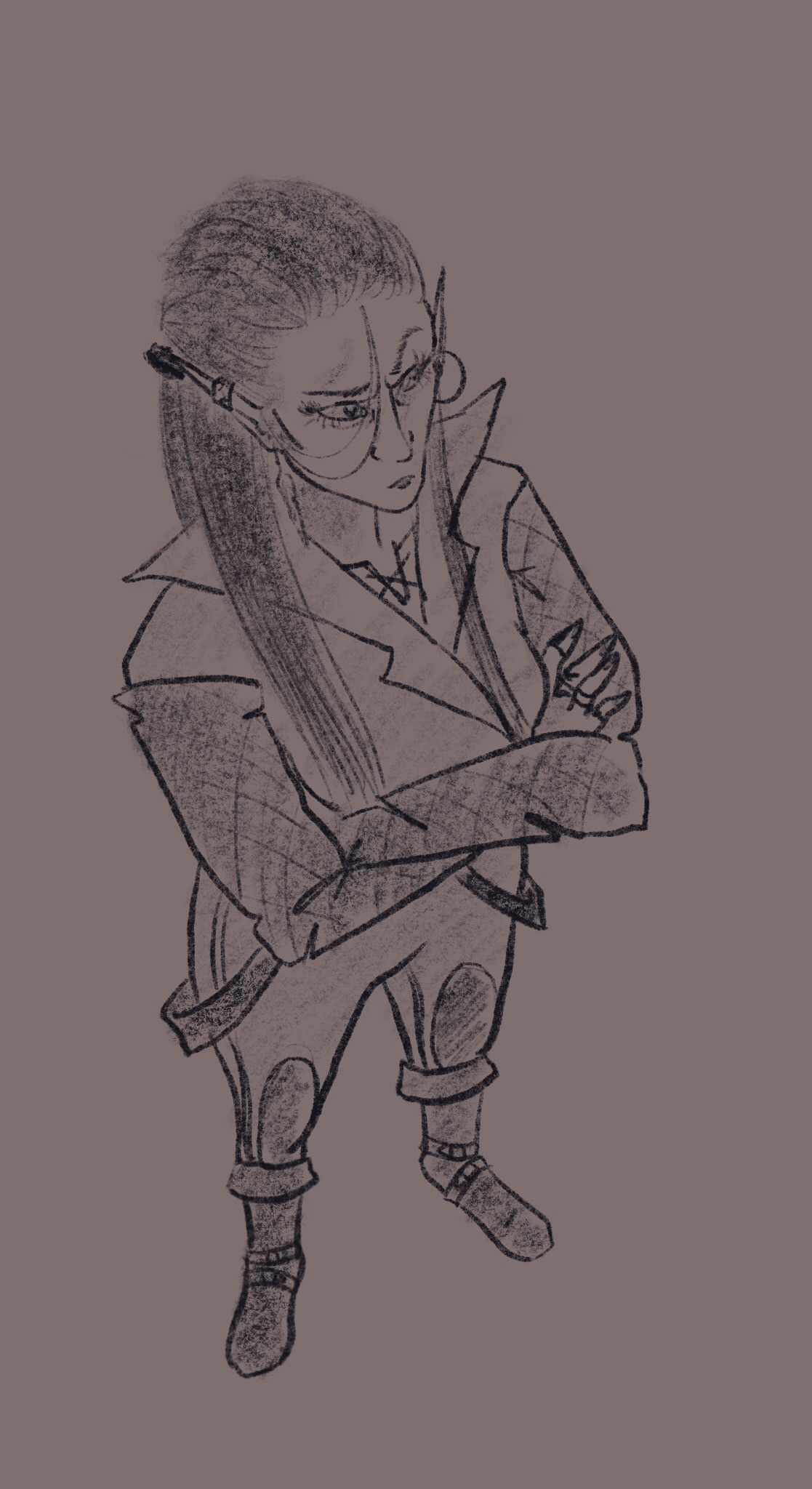 D&D Character Art: A wood elf ranger.