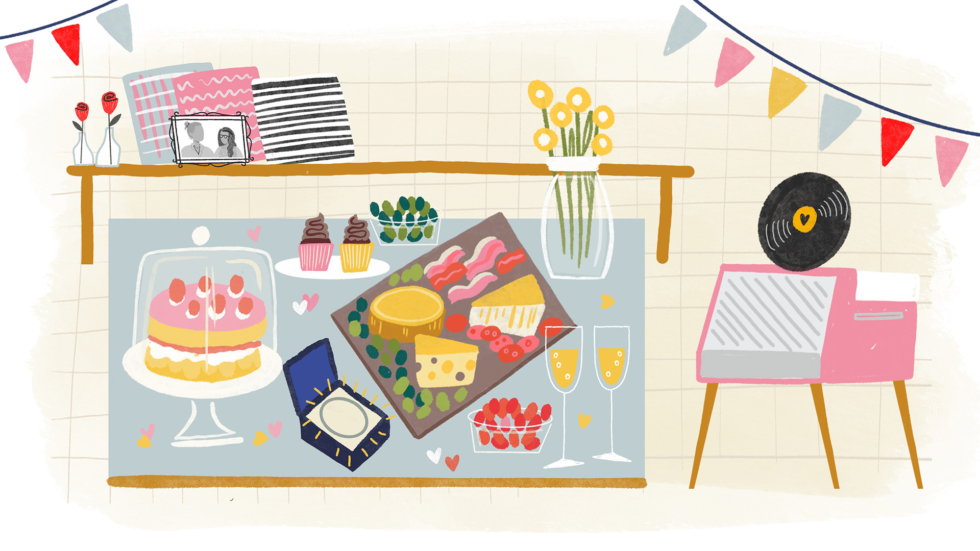 Stills from animations for 'Will You Marry Me?' Button Down/Channel 4 2024