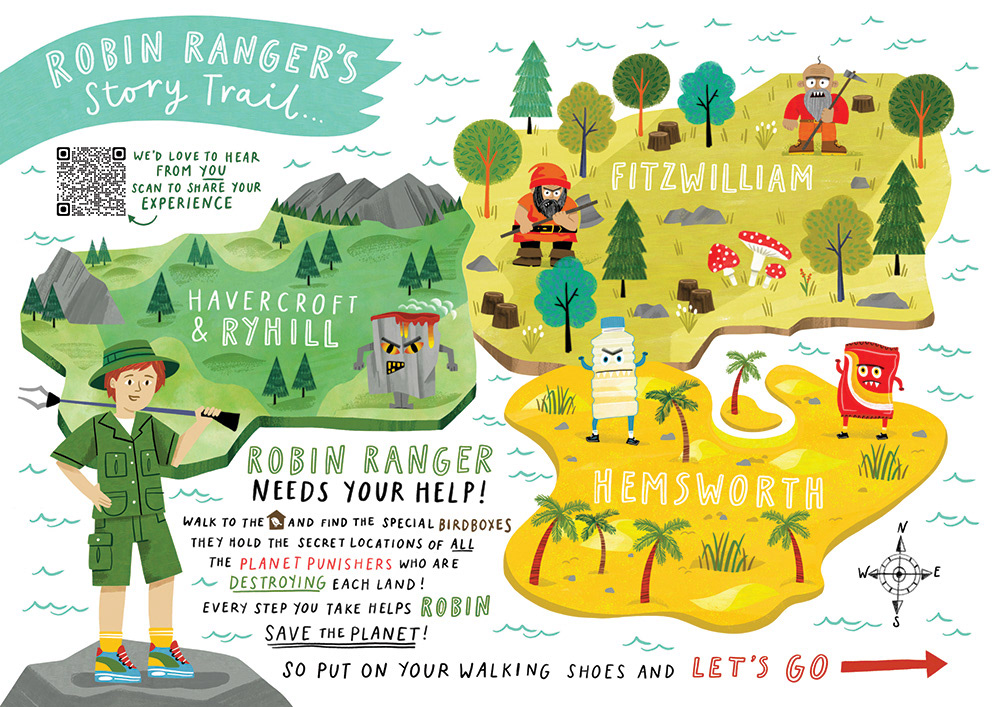Story Trail Map for the South East Trail - Wakefield