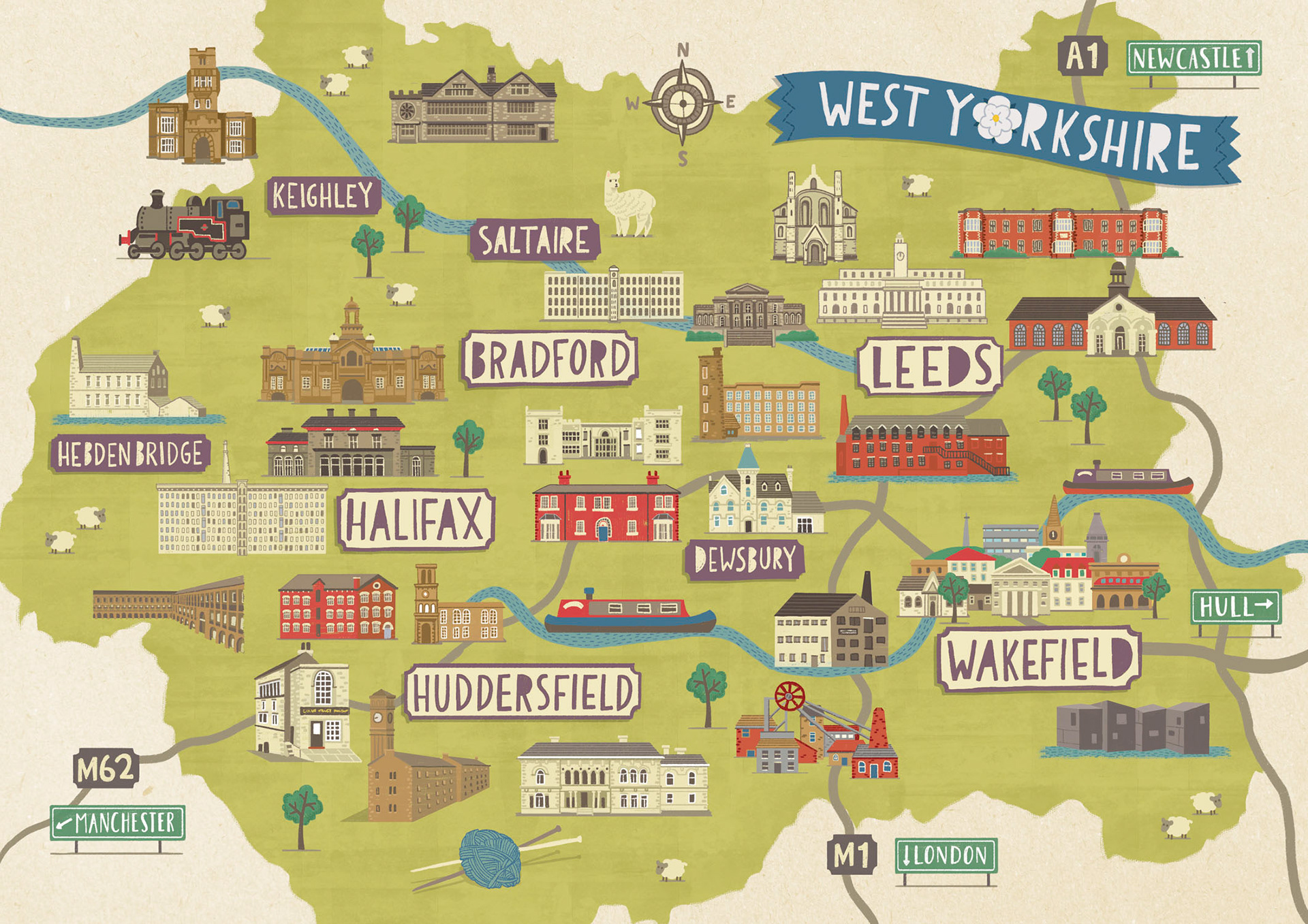 West Yorkshire Textile Trail Map
