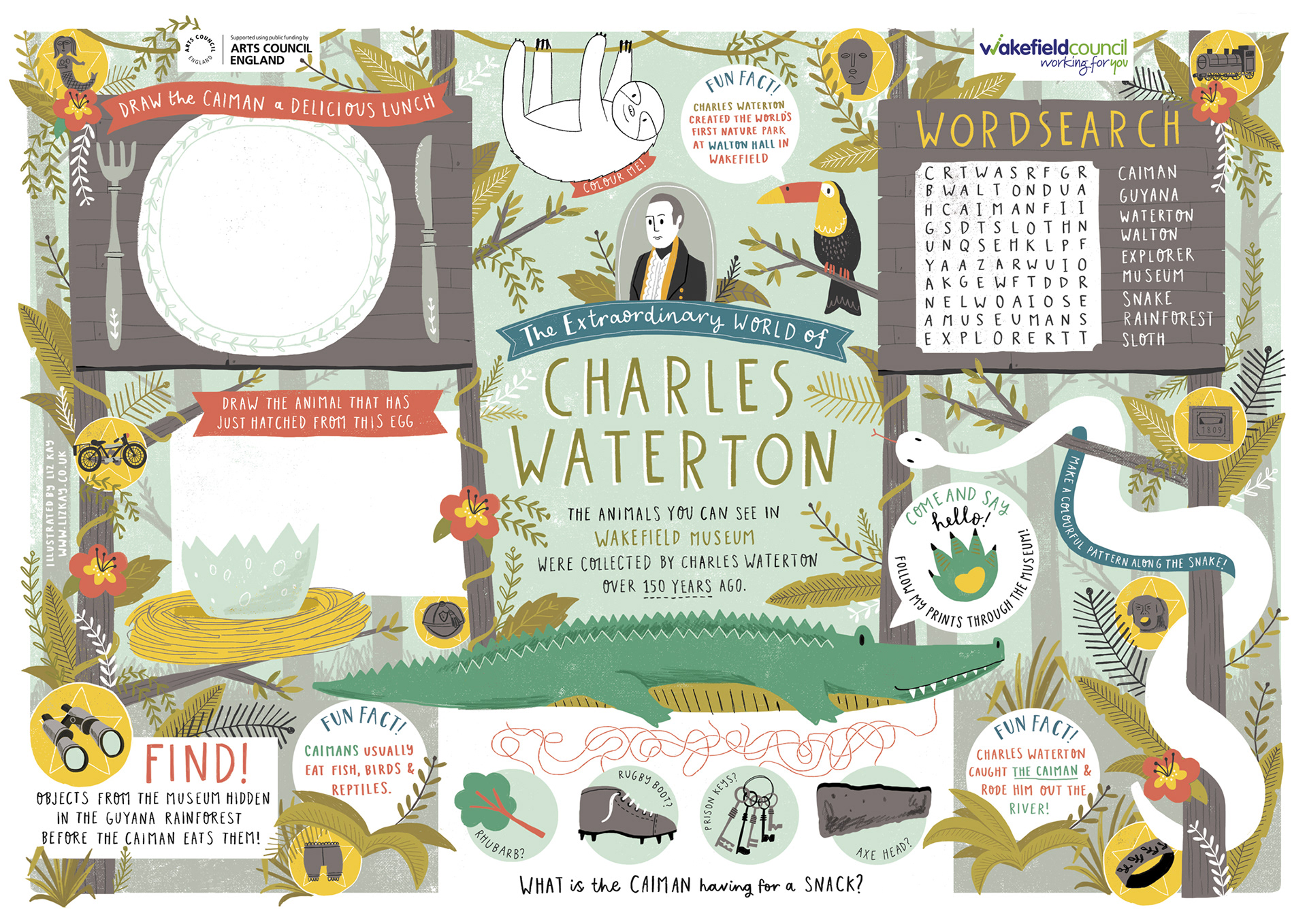 Charles Waterton Kids activity sheet- Create Cafe Wakefield One