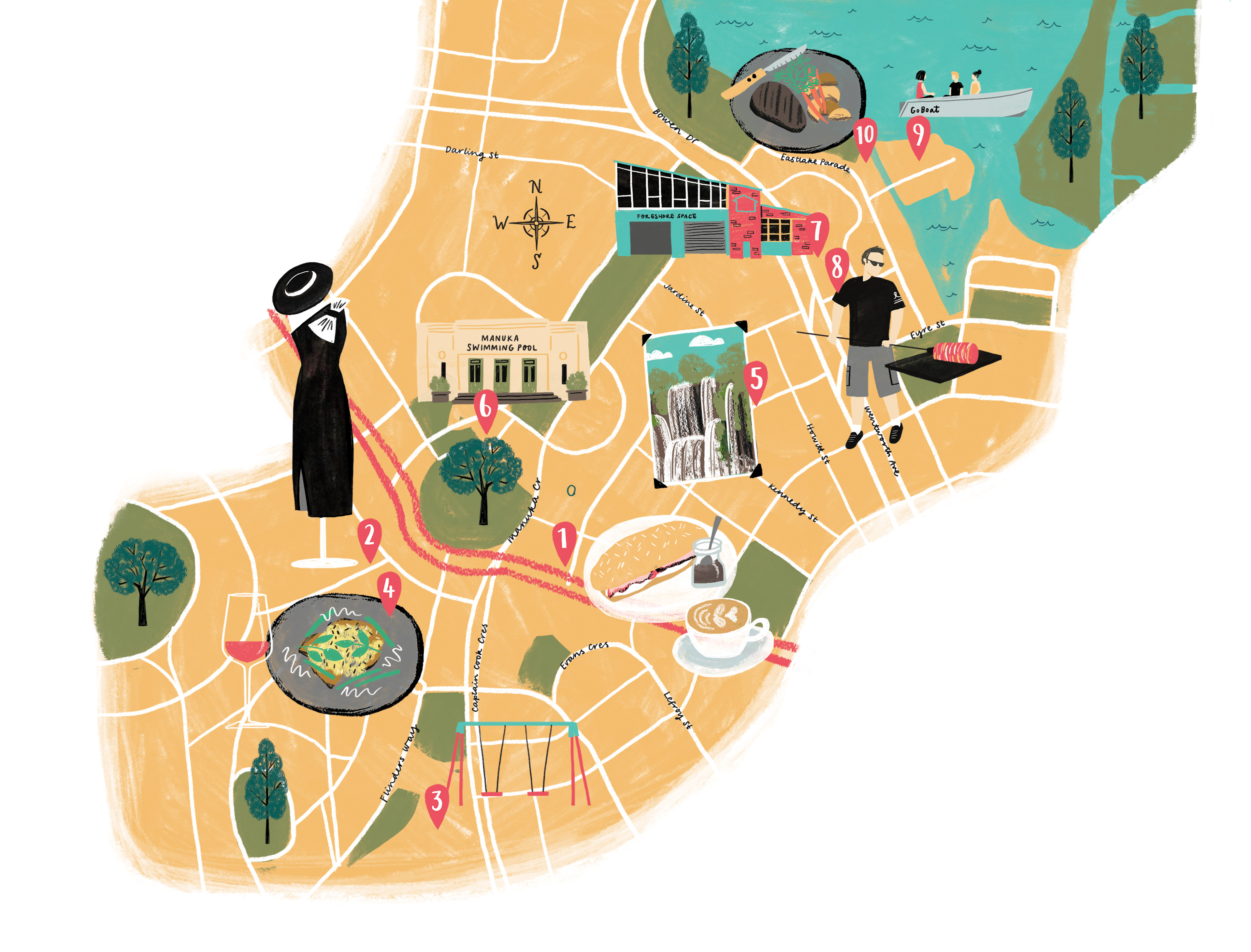 Canberra Map for Qantas Magazine