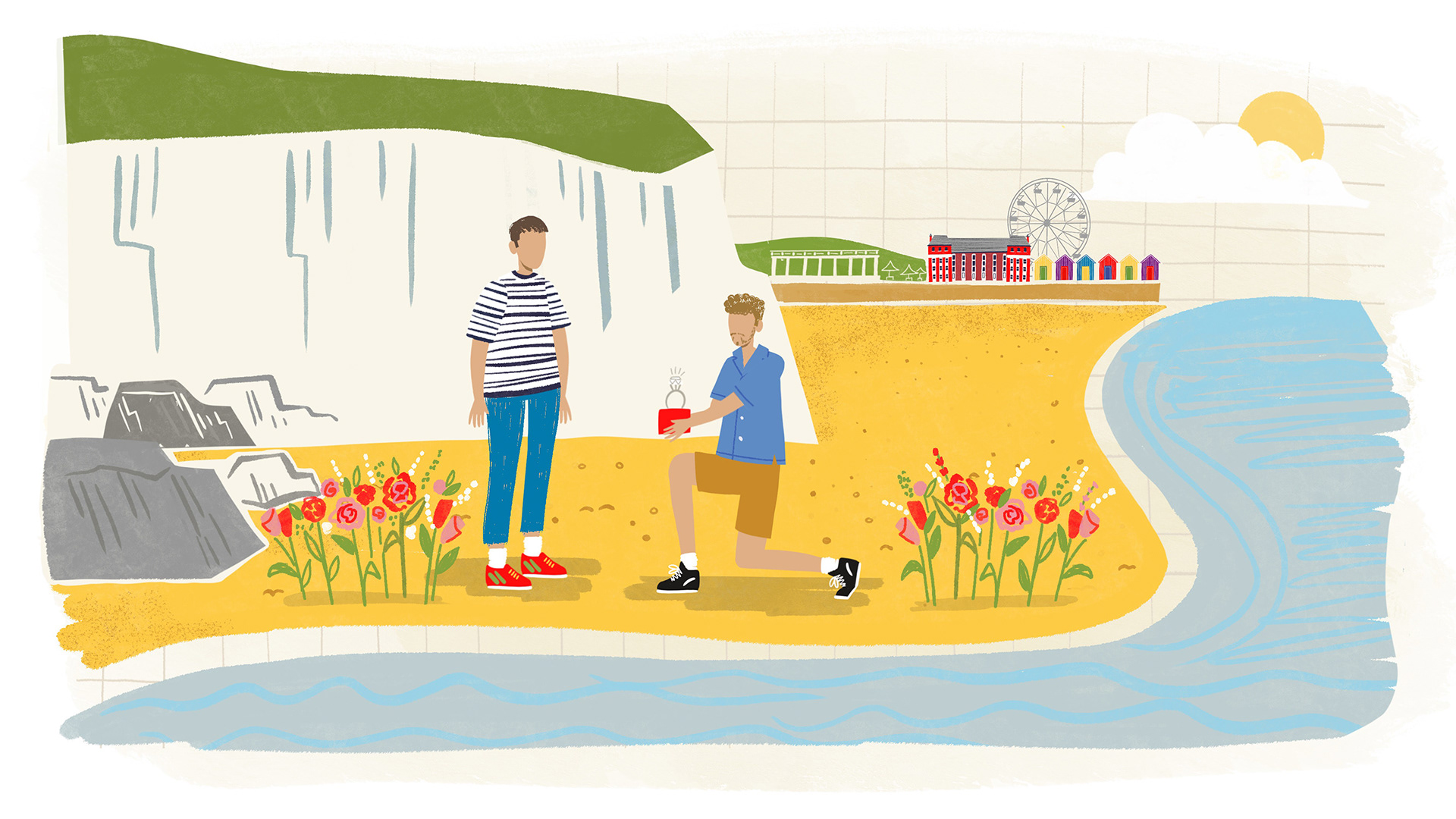 Stills from animations for 'Will You Marry Me?' Button Down/Channel 4 2024