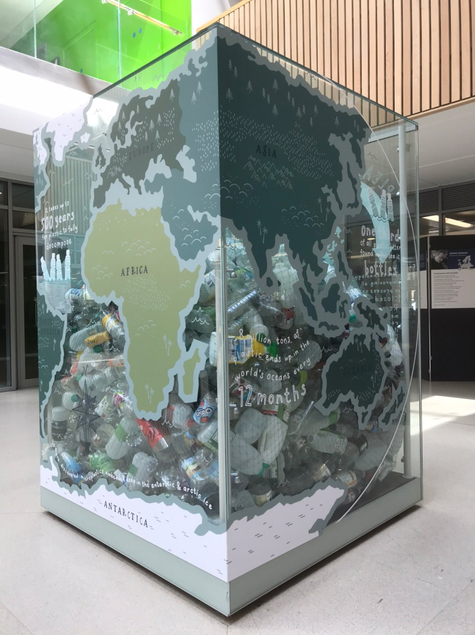 Plastic Usage display case for Wakefield Museums