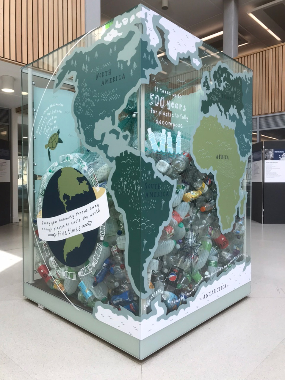 Plastic Usage display case for Wakefield Museums