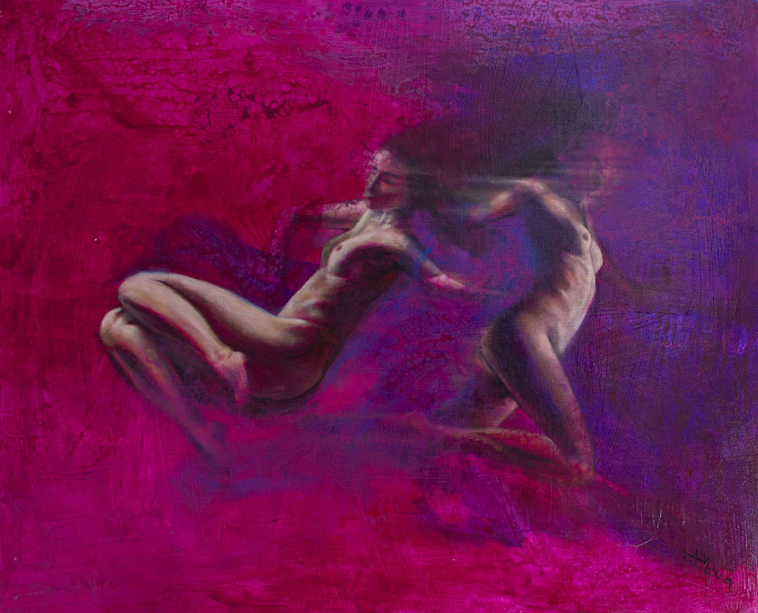 "Ensueño"  Acrílico sobre tela, medidas: 110 x 90 cm