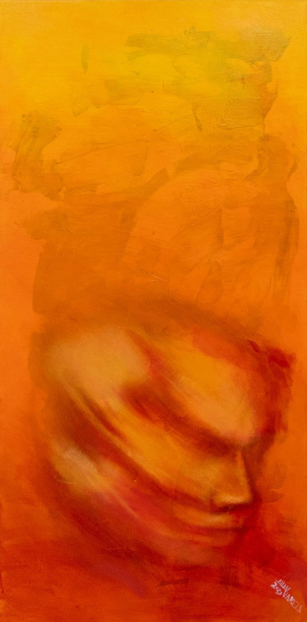 "Estudio de la negación" Acrílico sobre tela, medidas: 80 x 40 cm