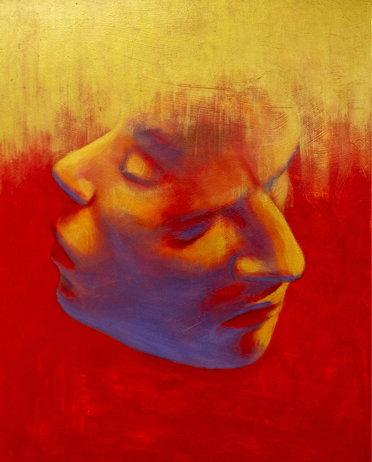 "Análisis del beso y la distancia"  Acrílico sobre tela, medidas: 80 x 100 cm