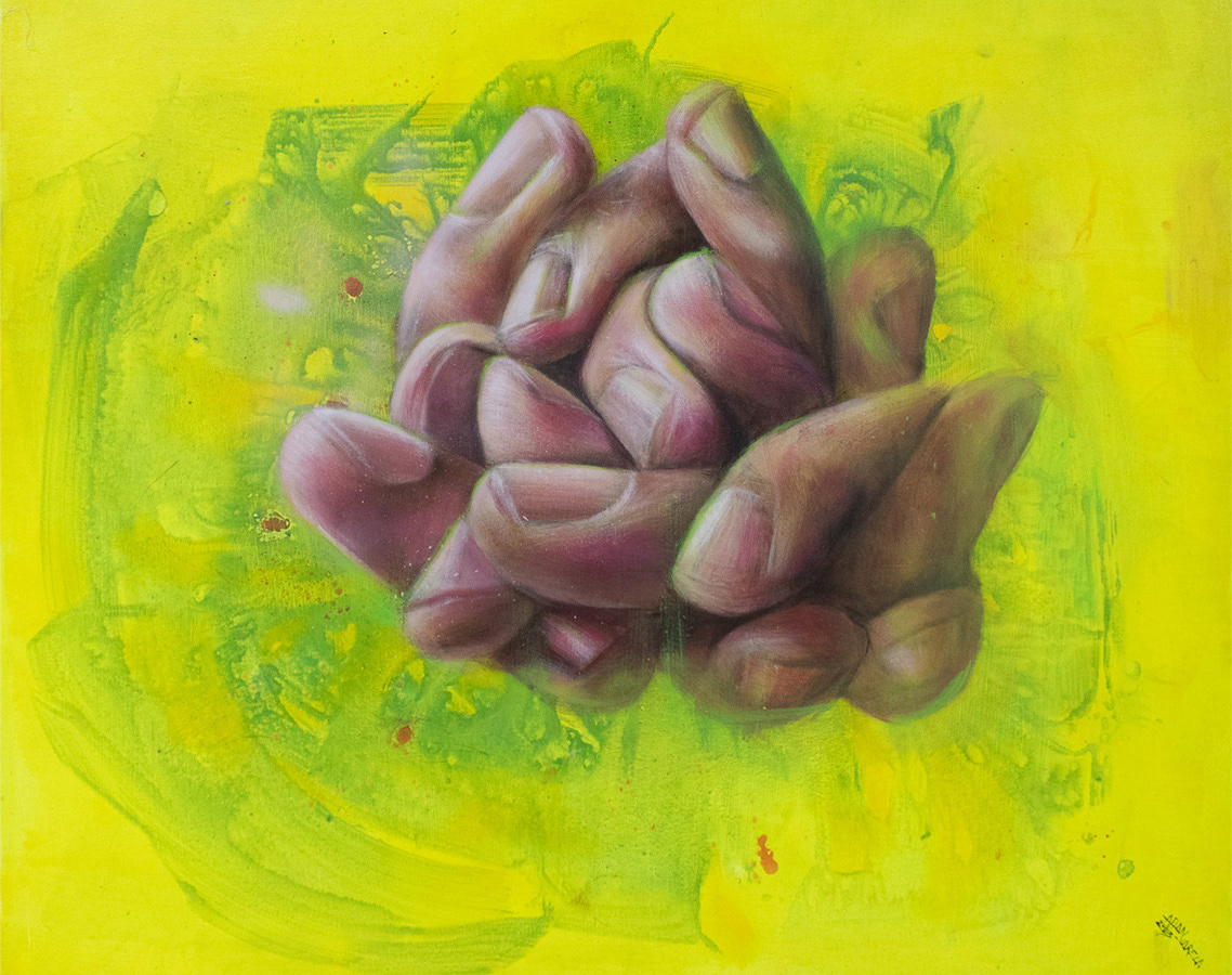 "Detalle de las masas" Acrílico sobre tela, medidas: 110 x 90 cm