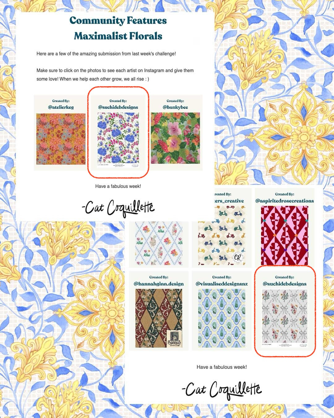 Cat Coquilette Featured Designs