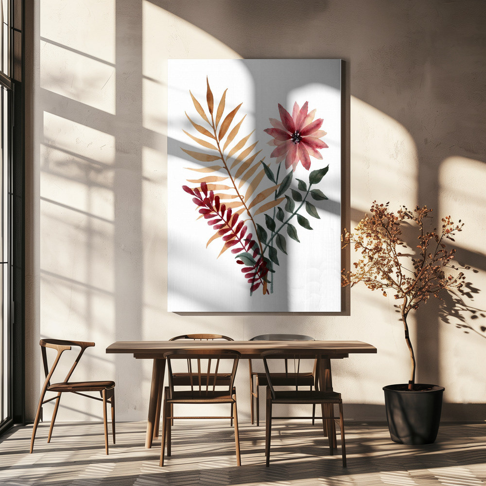 Vintage Floral Bouquet Harvest Sun Fern