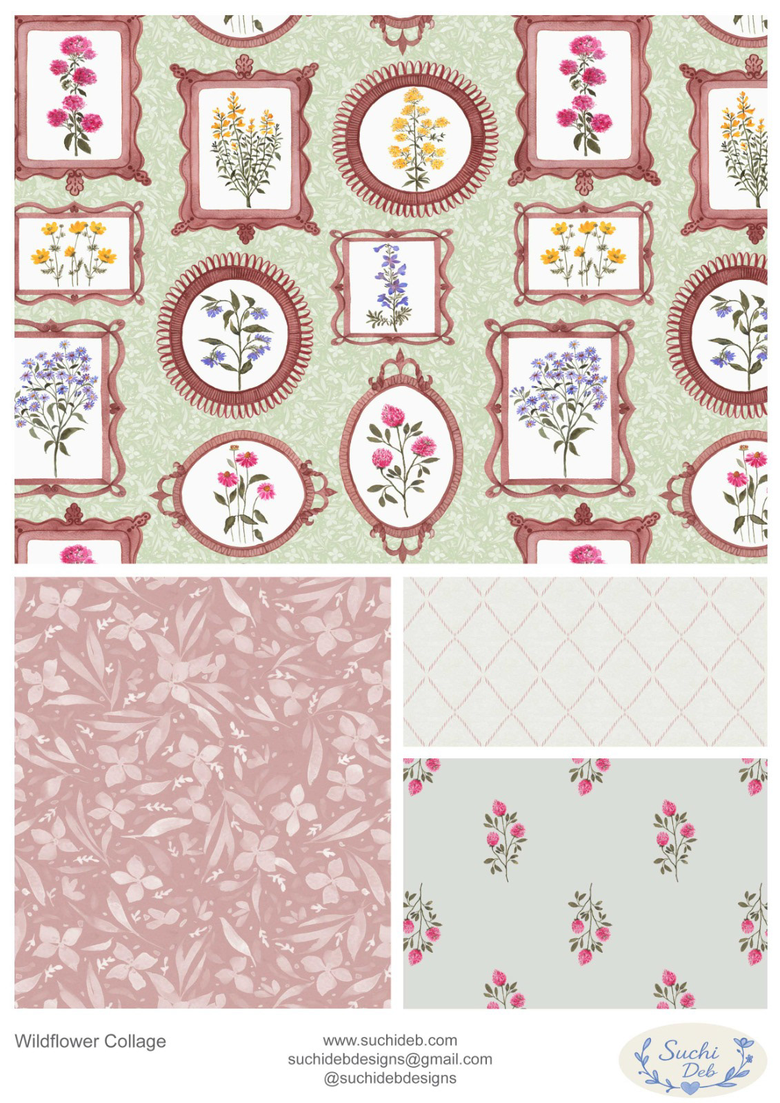 Wildflower collage Summer Spring Collection Sell Sheet