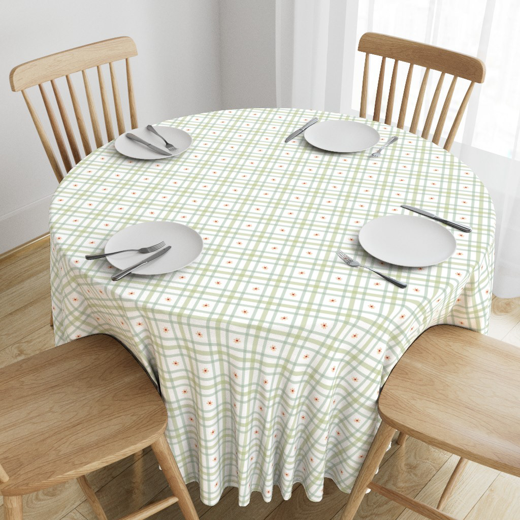 Ditsy blender gingham checks Table Cloth