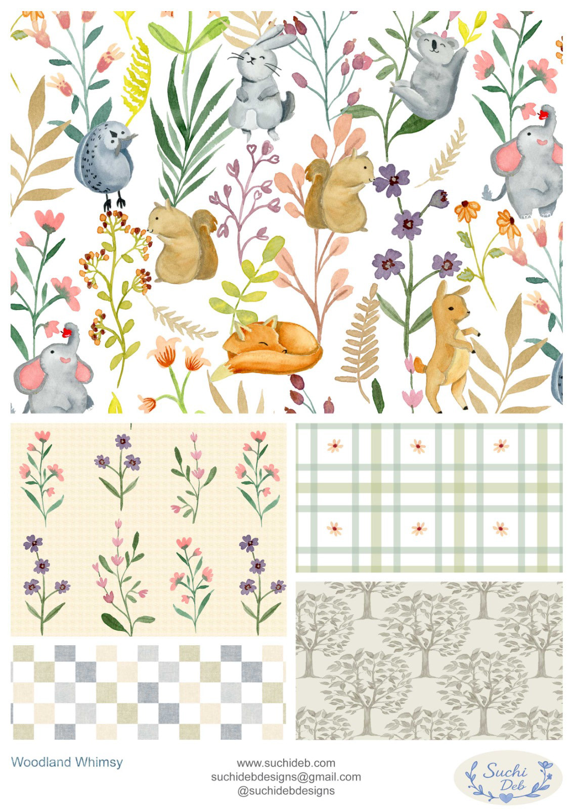 Whimsical woodland animals Sell sheet