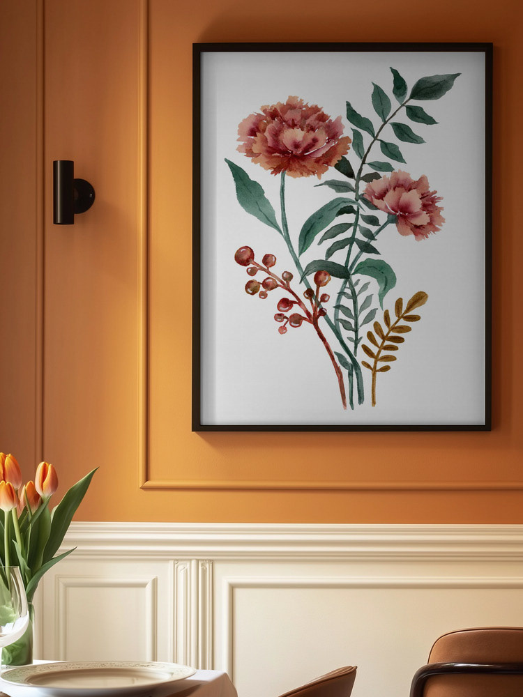 Vintage Floral Bouquet Heirloom Peony