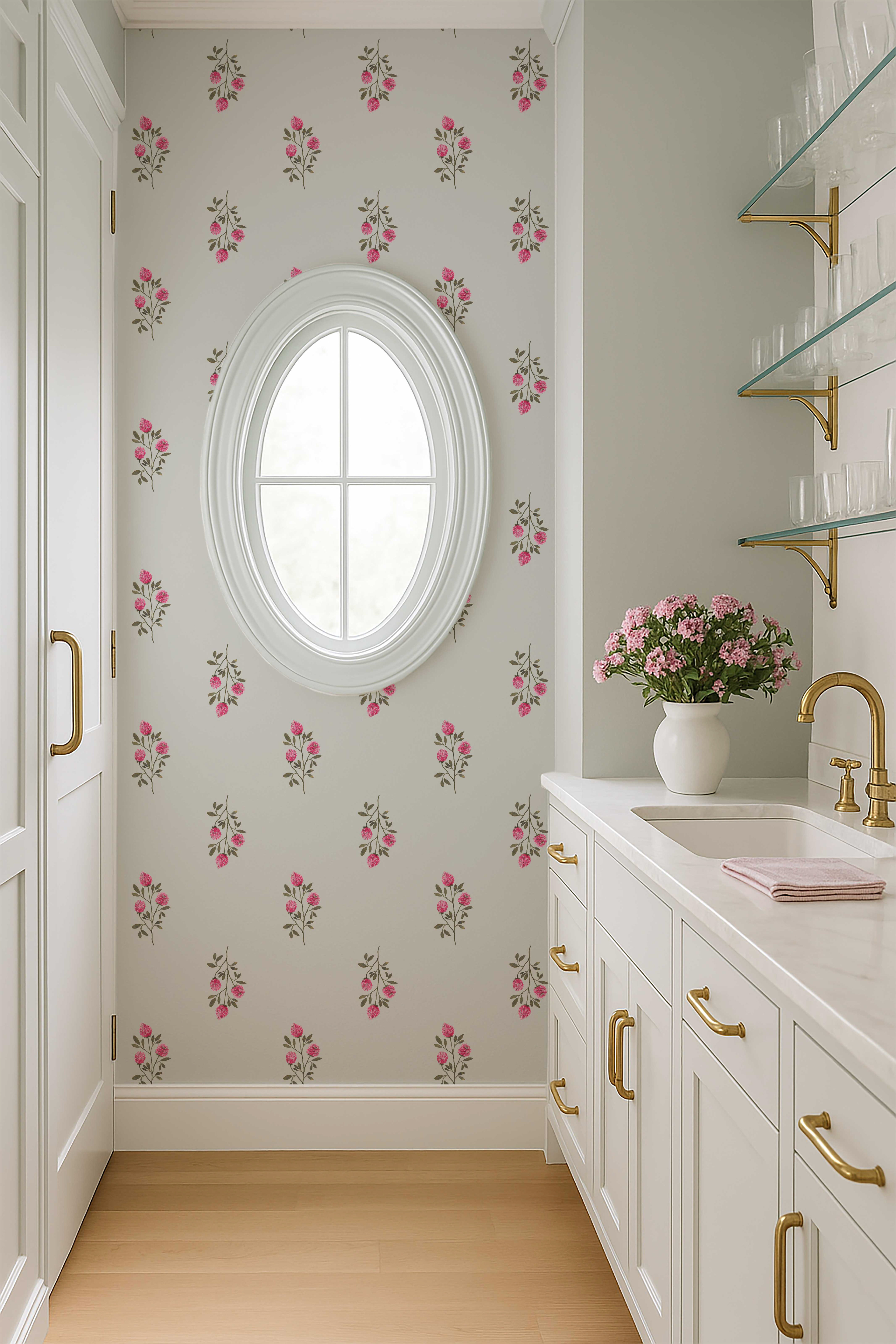 Clover Floral Wildflower Silhouette Wallpaper