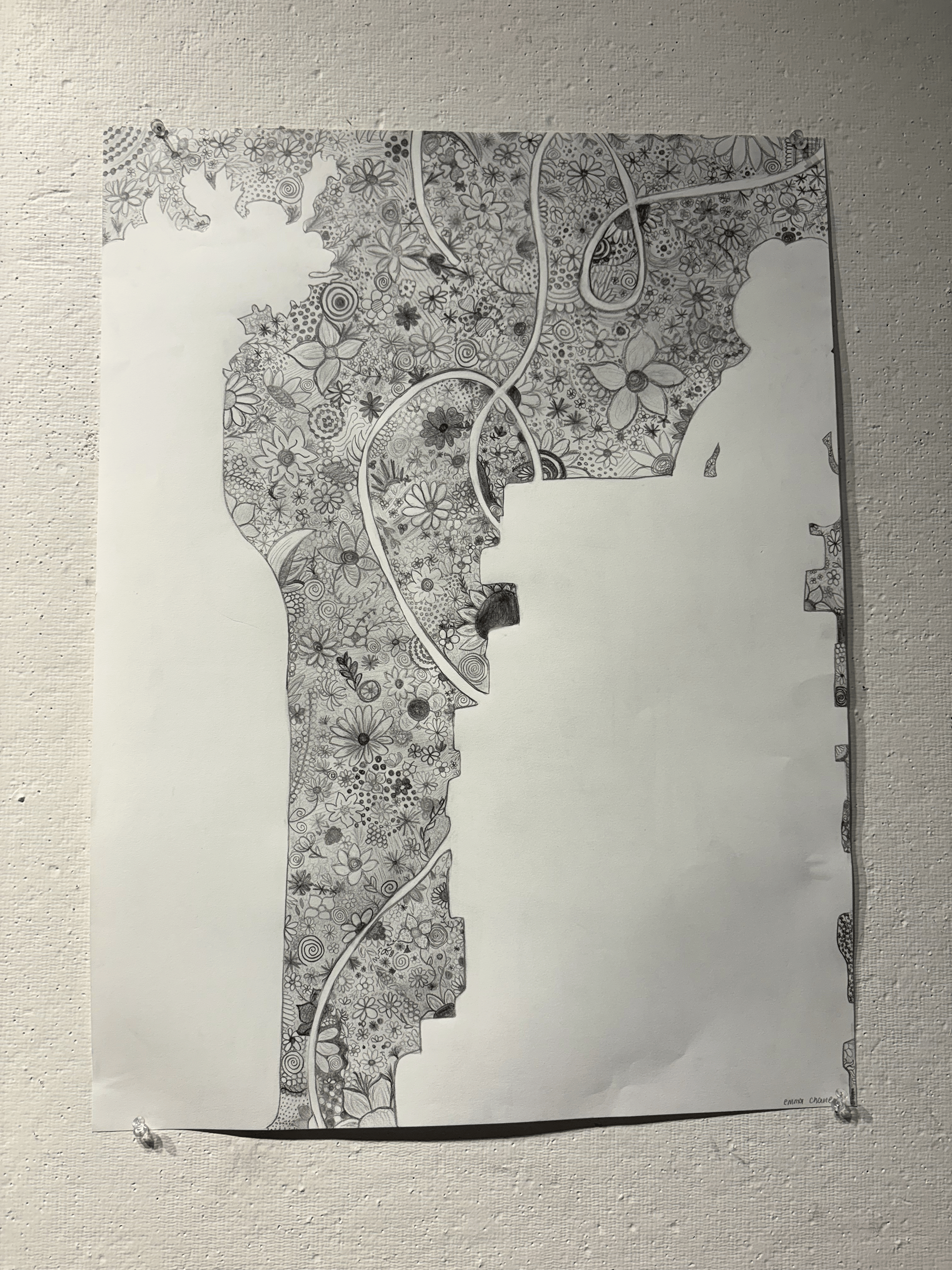 Negative Space Pencil Drawing