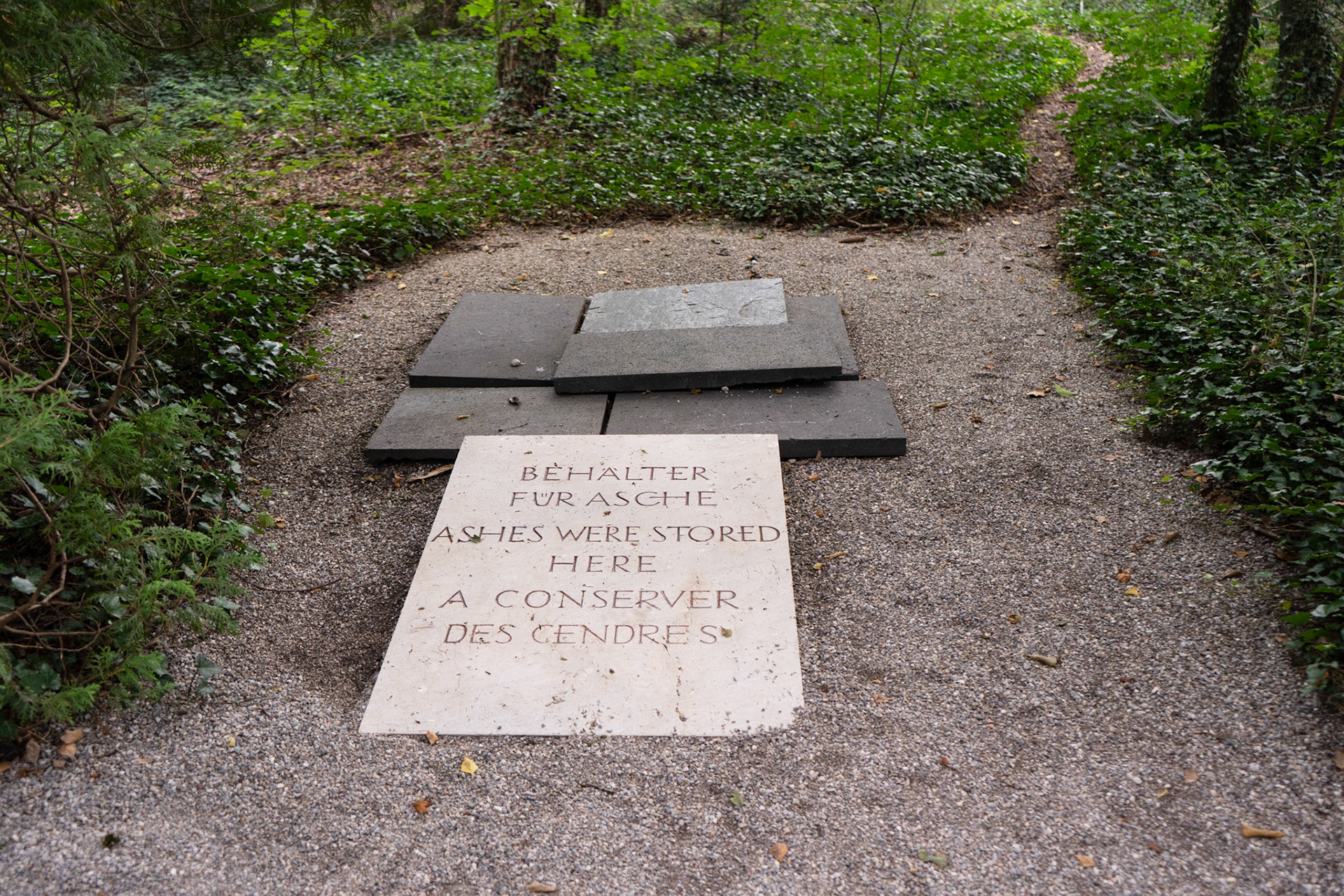 This large mound of ashes was discovered after liberation.