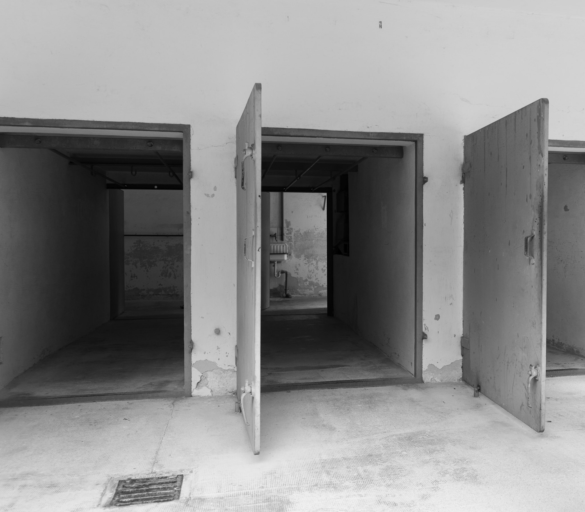 The prisoners were stripped of their clothing and shoes and shaved in these rooms. The clothes would be assembled in one area, the shoes in another and the hair in another so they could easily be recycled.