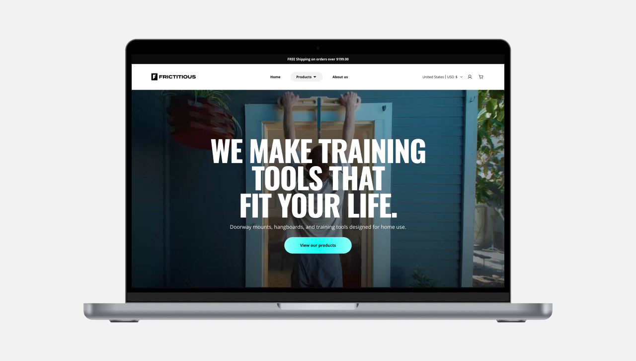 Homepage of the website