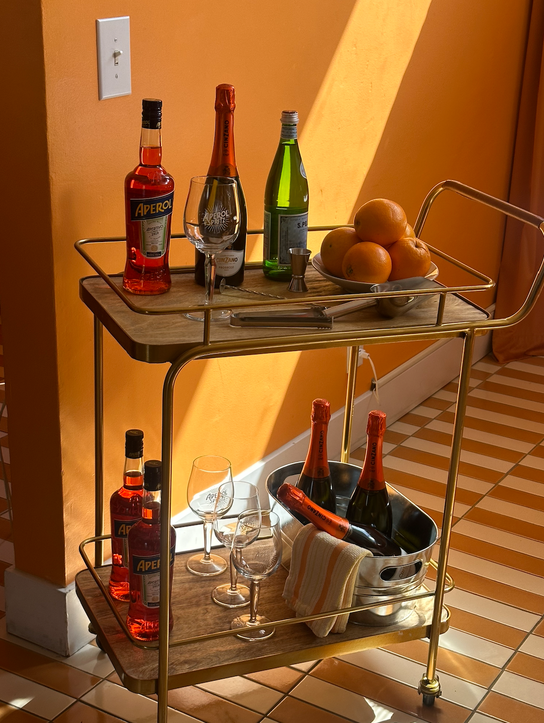 set dress for Aperol X Cami Mendez commercial BTS