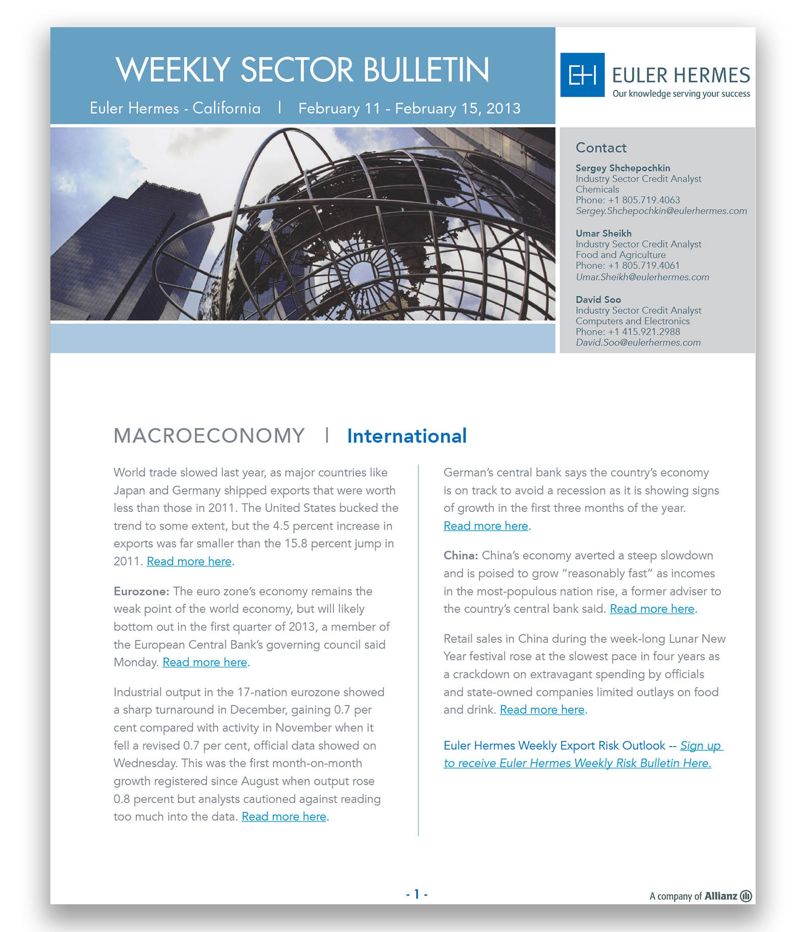 Euler-Hermes newsletter