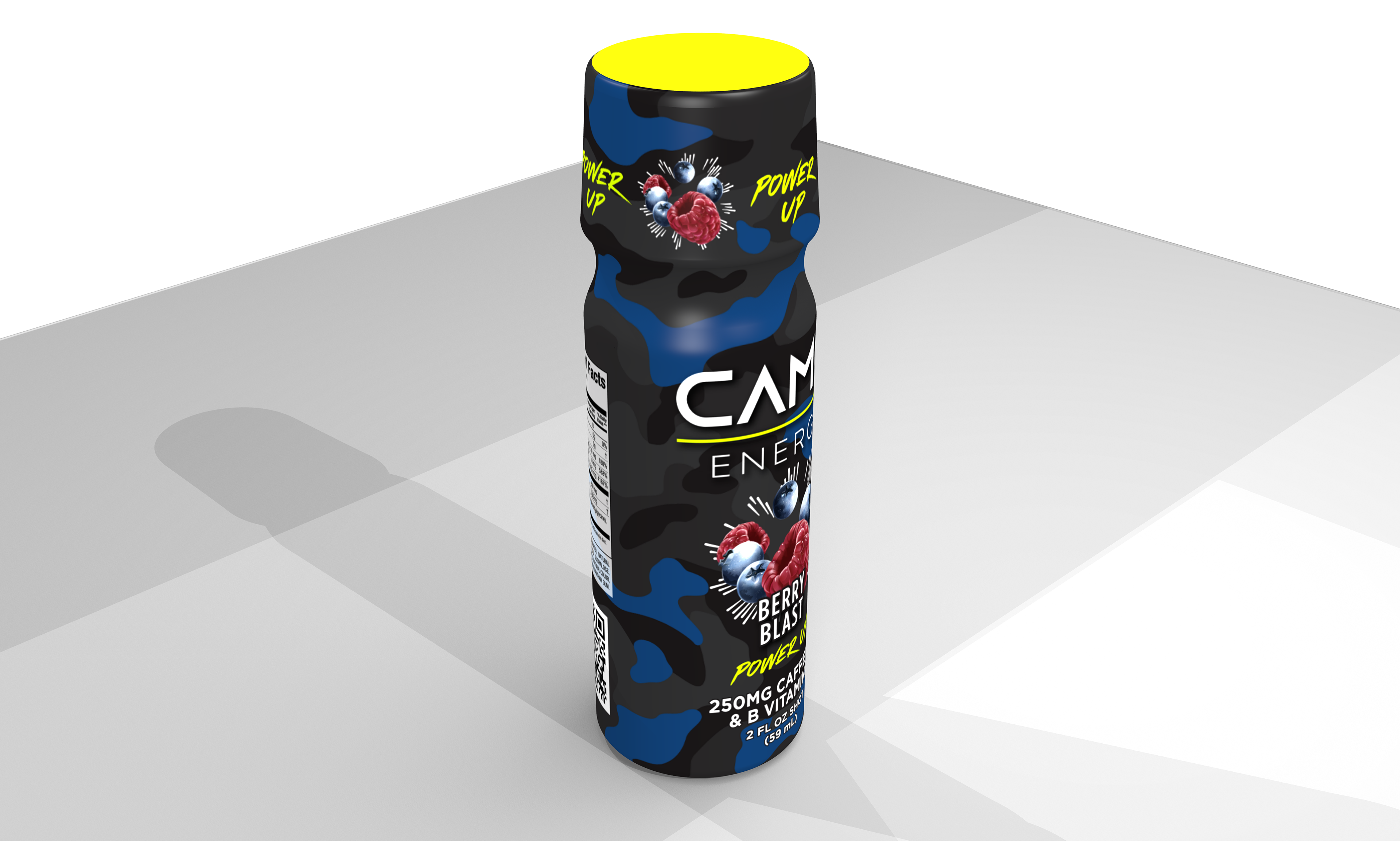 3-D model rendering for Energy Drink - 3/4 view