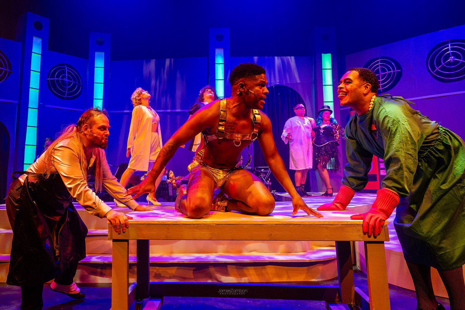 Jobsite Theater’s actors preforming Rocky Horror Show @ Straz Center for Preforming Arts in Tampa, FL on Tue, 9 Jul 2024