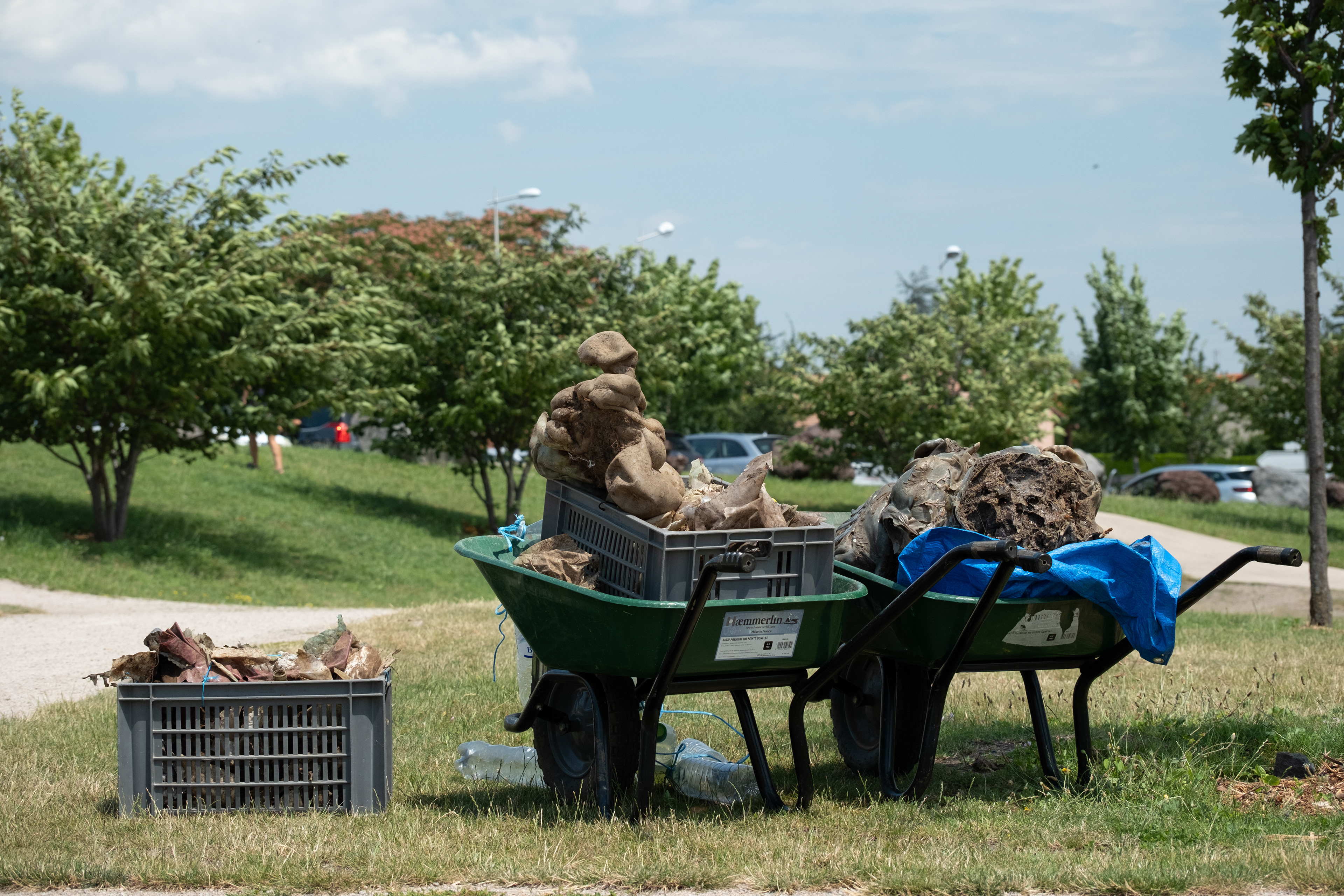 Remains of plastic bottles found near the Volvic plant © All rights reserved, Annabelle Hamil