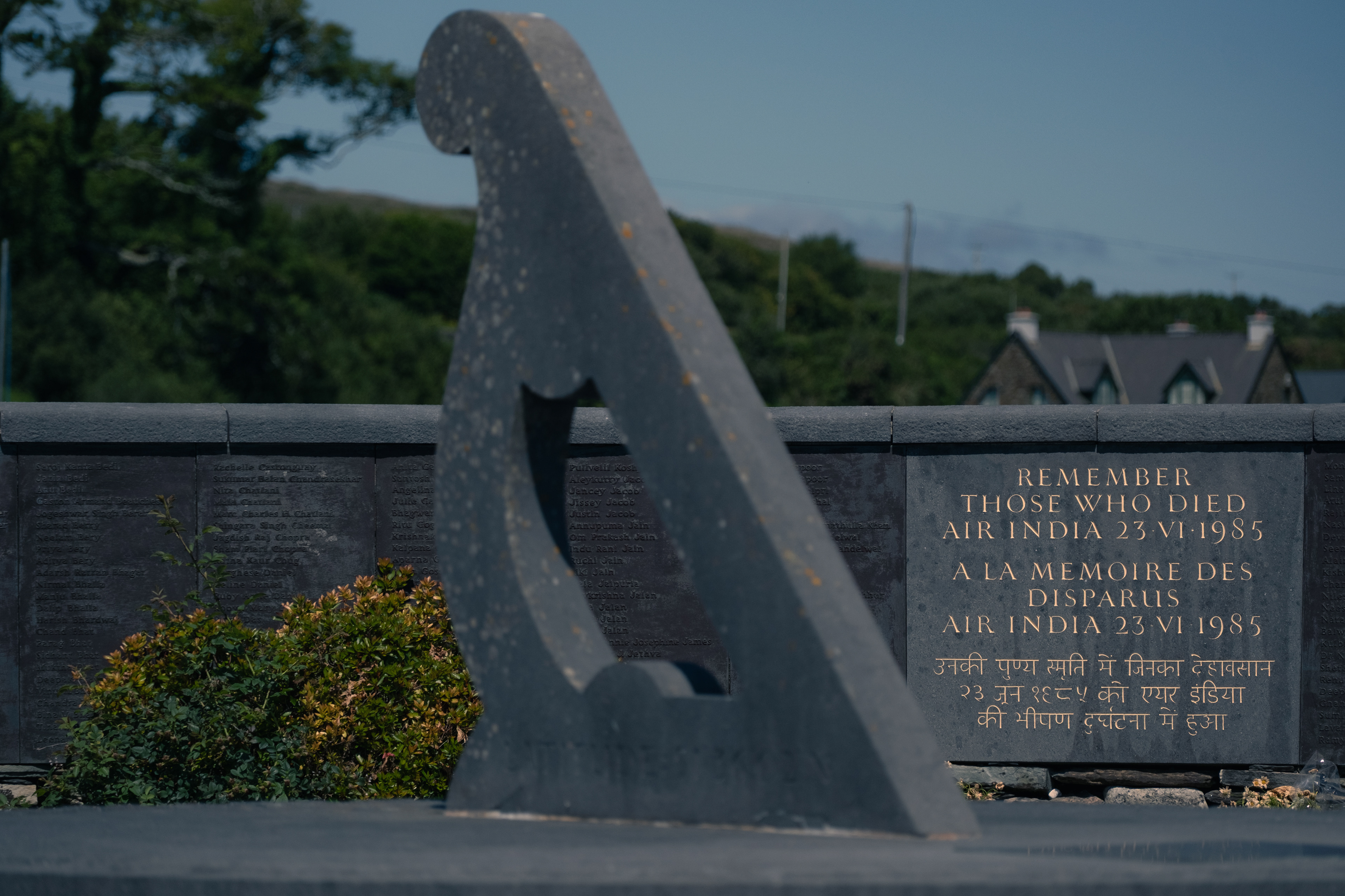 Memorial garden and sundial in Ahakista, County Cork, created by sculptor Ken Thompson, commemorate the victims of the 1985 Air India disaster. © All rights reserved, Annabelle Hamil 2025
