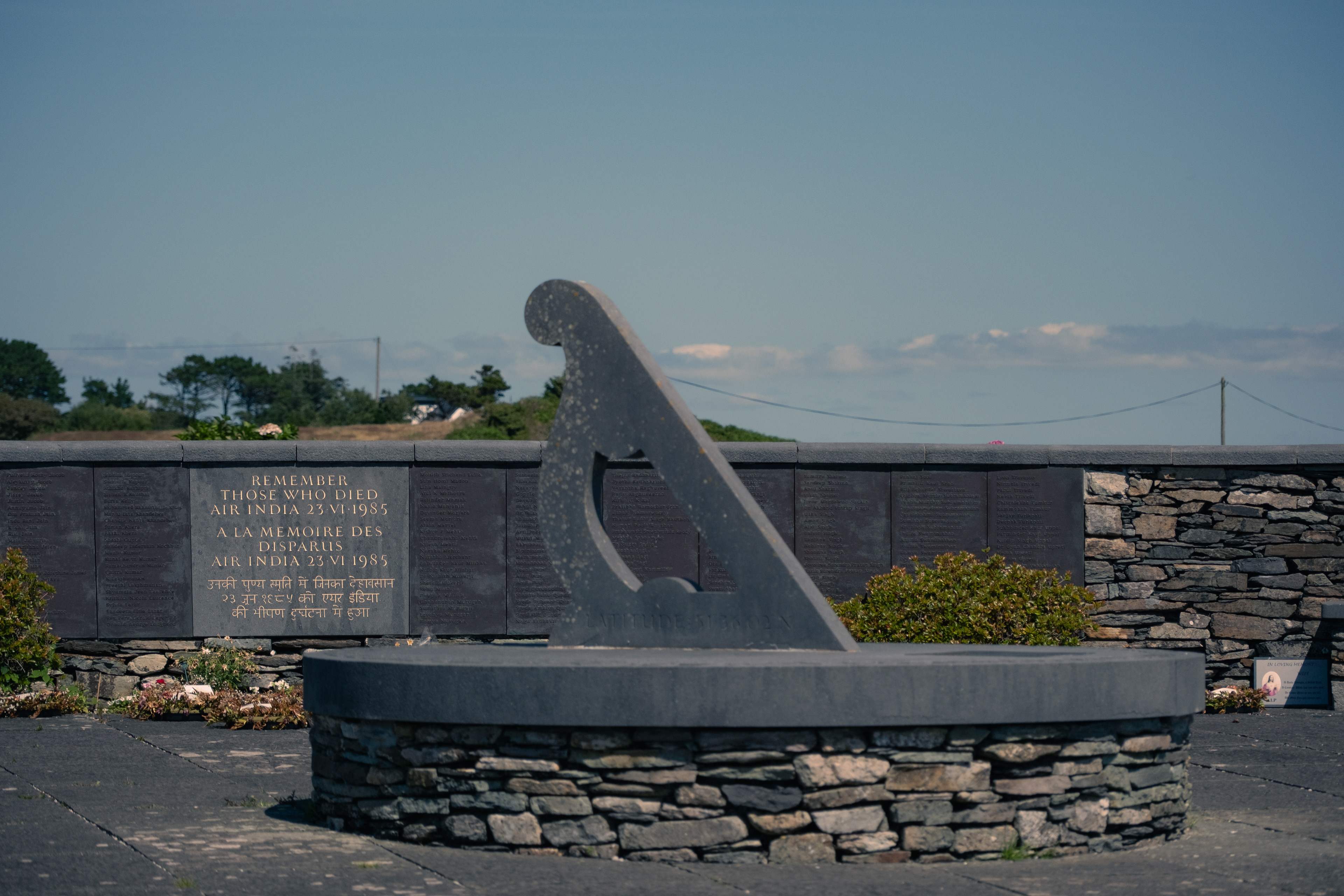 Memorial garden and sundial in Ahakista, County Cork, created by sculptor Ken Thompson, commemorate the victims of the 1985 Air India disaster. © All rights reserved, Annabelle Hamil 2025