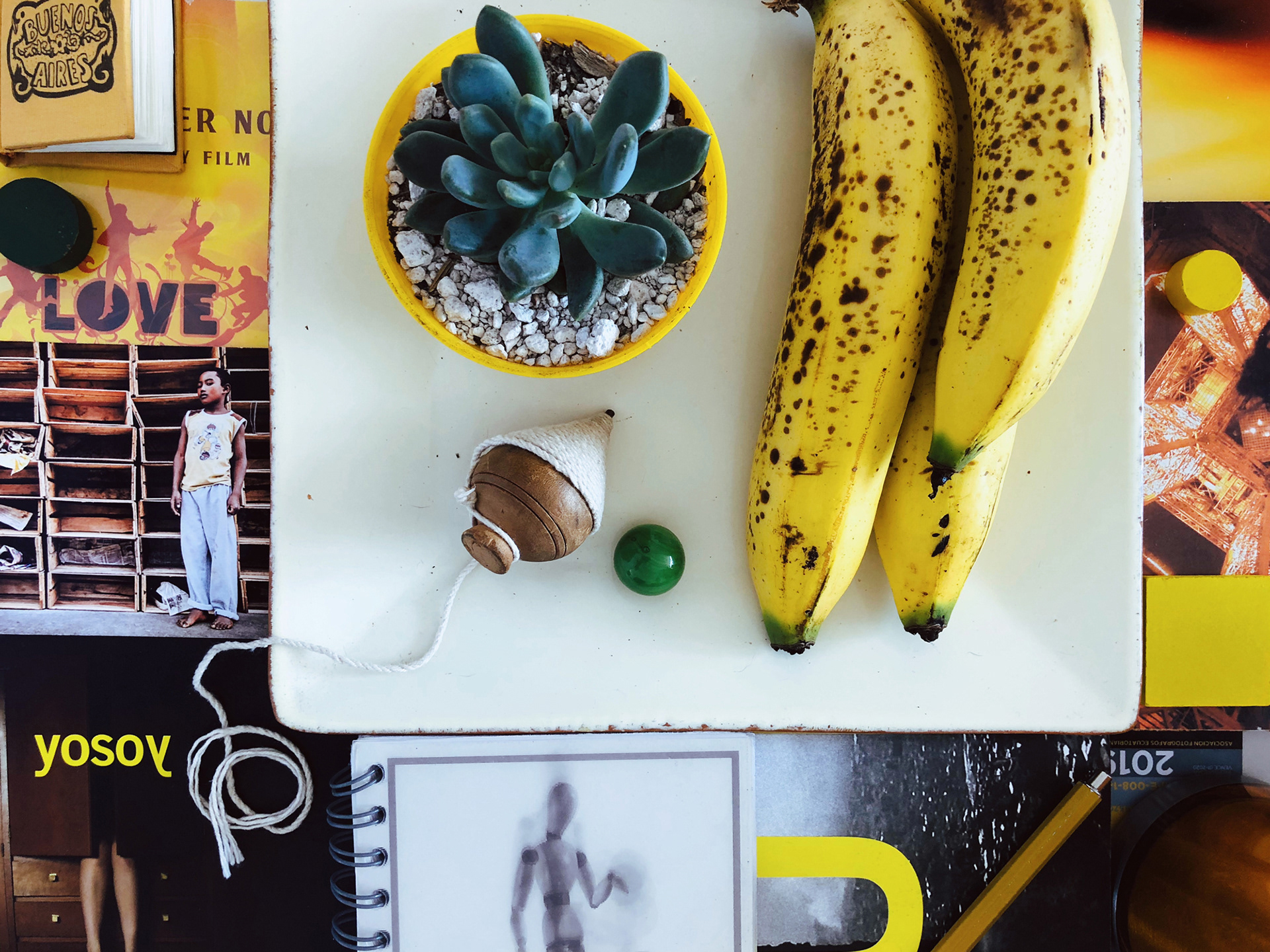 SOY love, banana, trompo