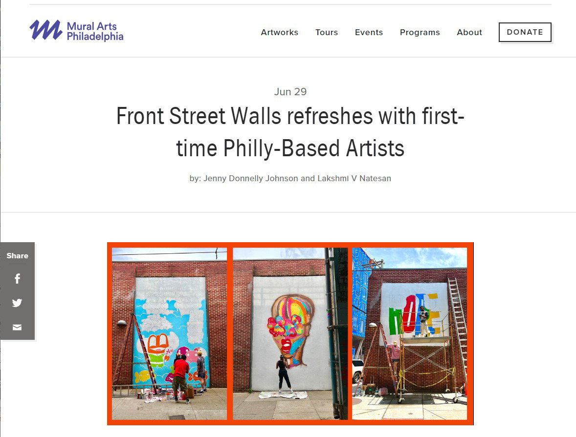 Mural Arts covering the Front St. Walls project in Fishtown, Philadelphia. Featuring the works of EL TORO and 3 other local artist.