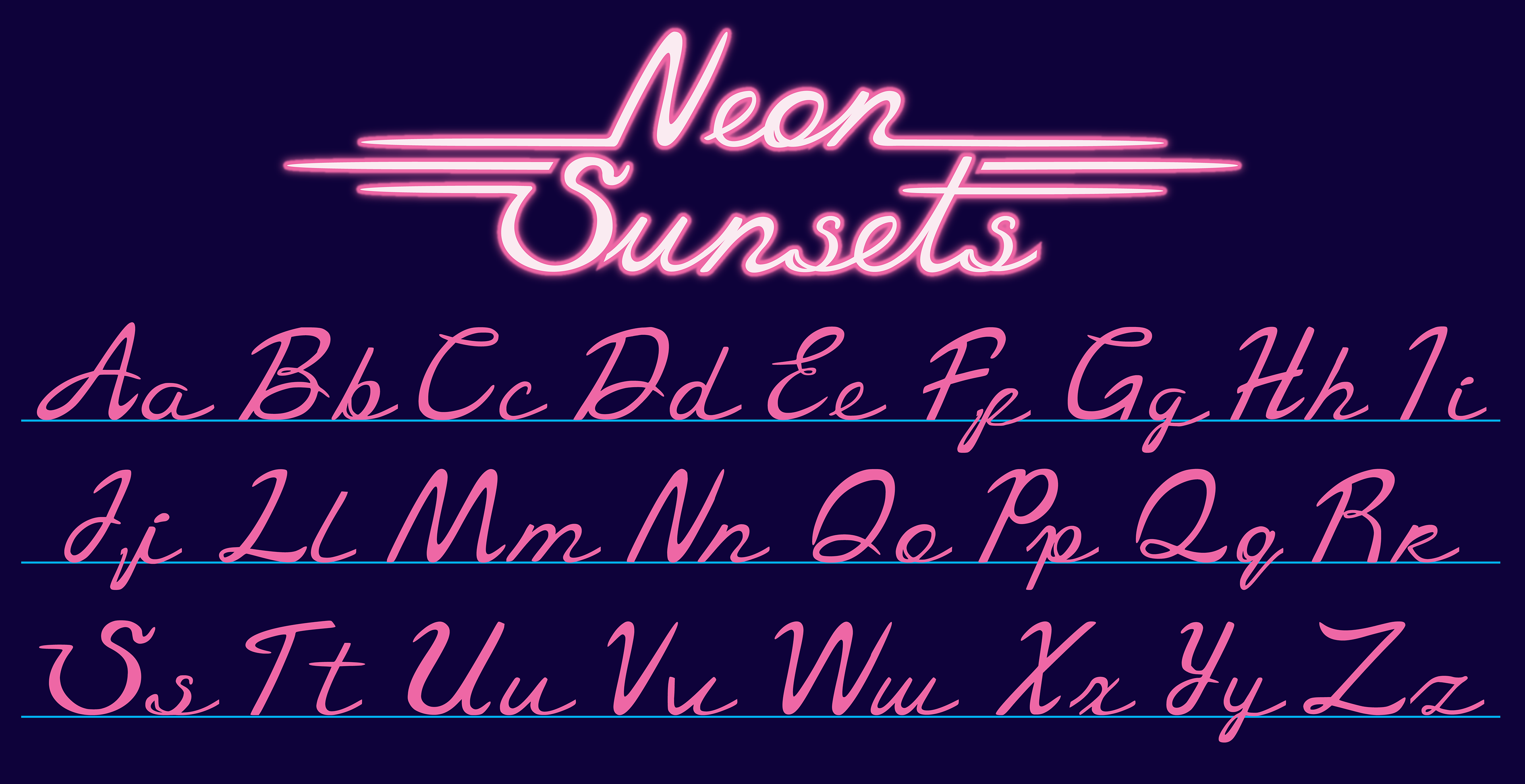 Skunkwave Design Neon Sunset Typeface