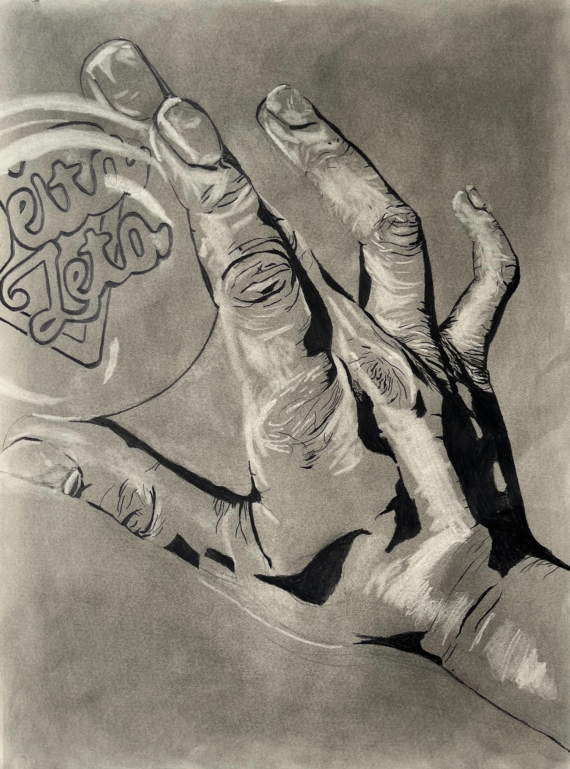 Hand Charcoal 18"x 24"