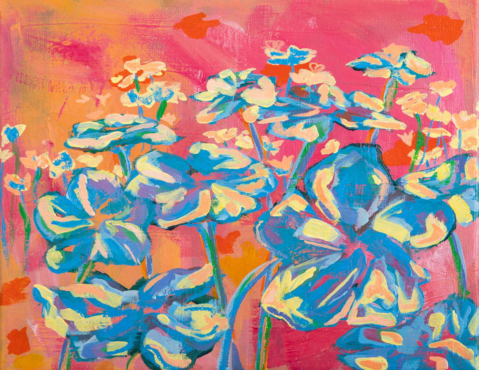 Abstracted Flowers 8"X10"