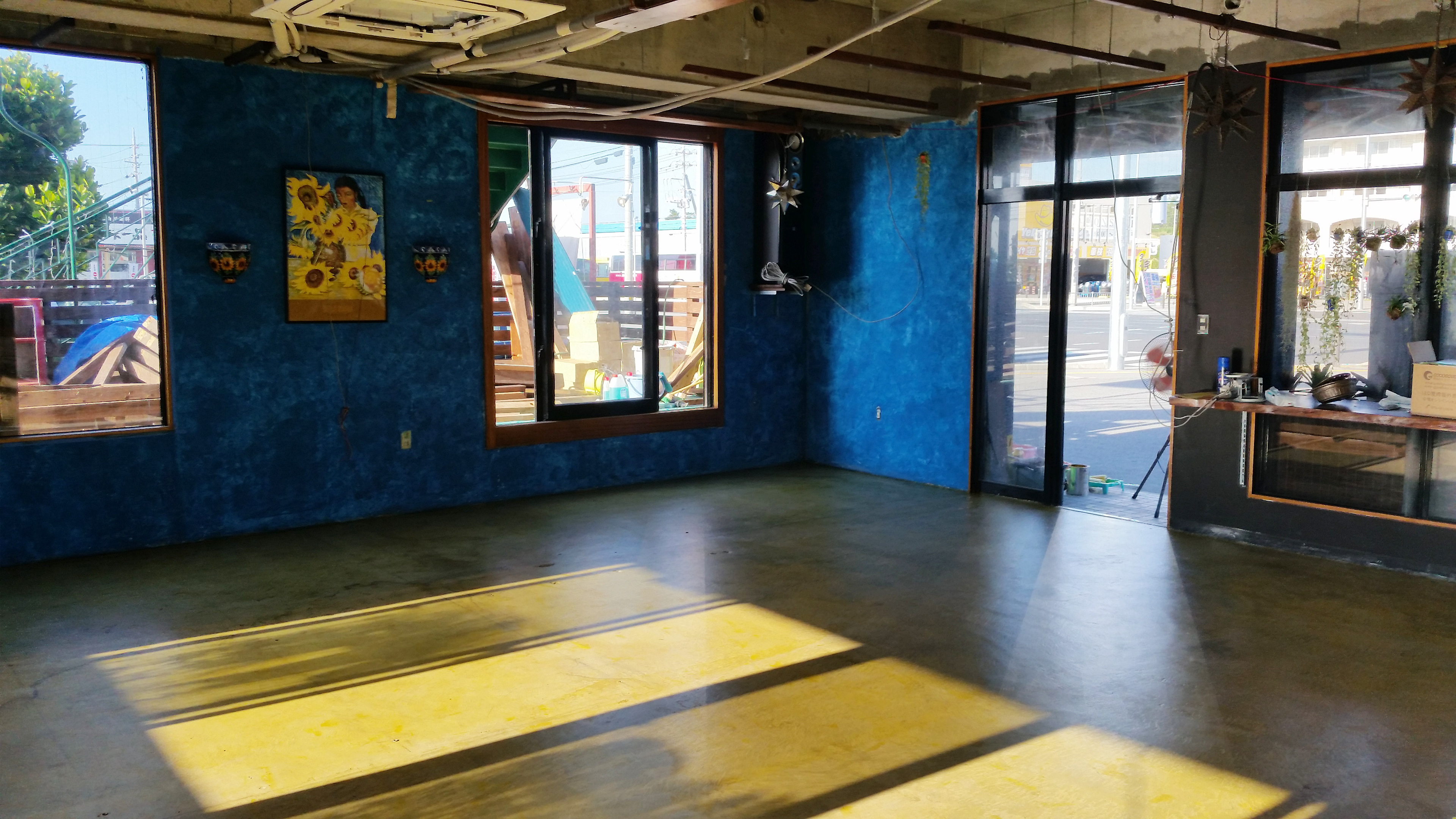 Concrete floor stained