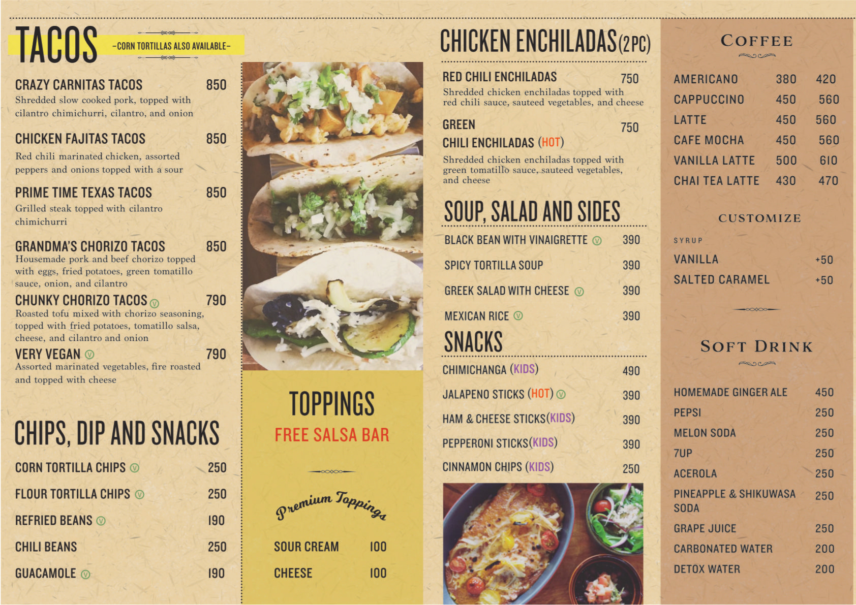One of the first menu during the opening