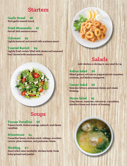 Menu Page 1