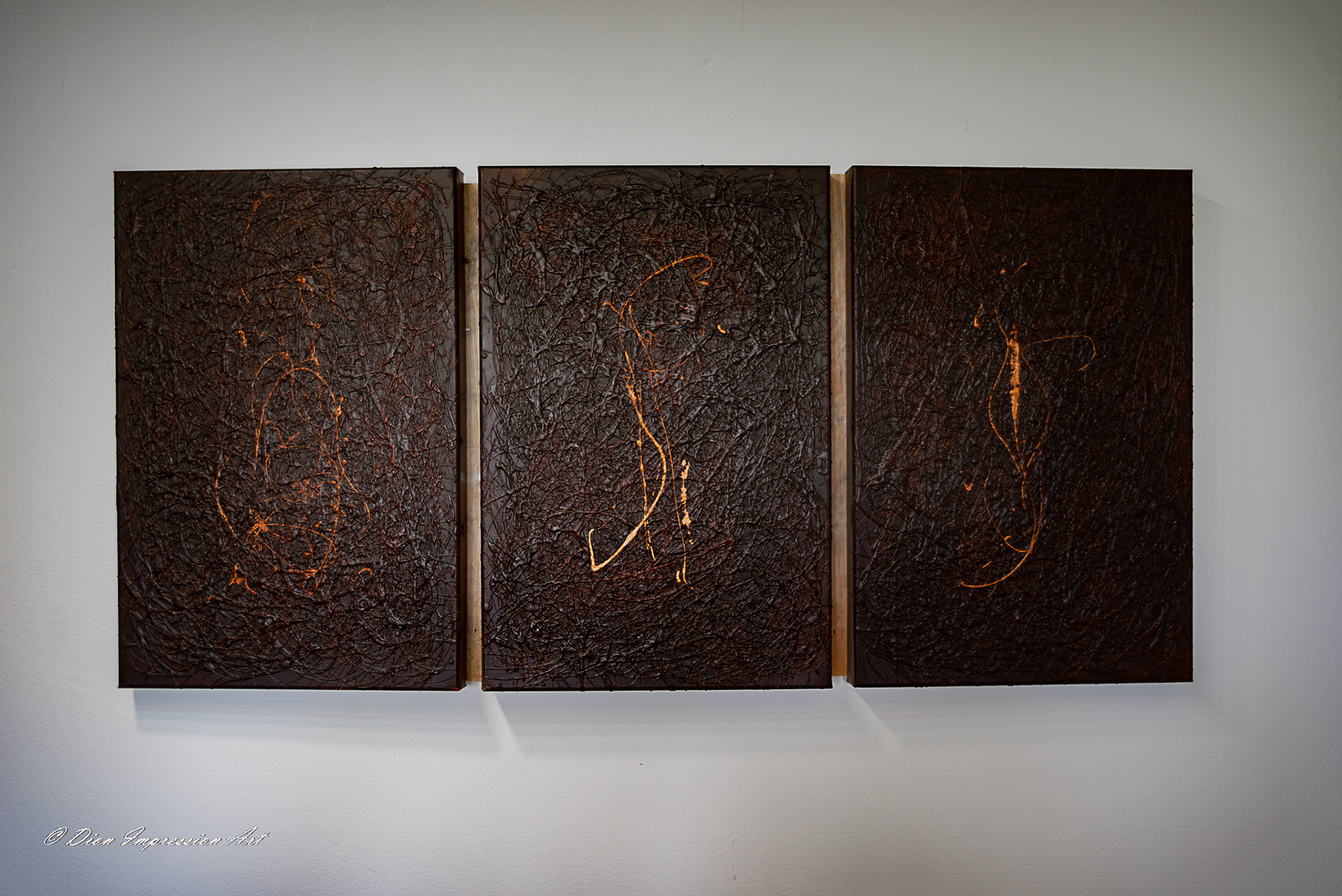 Drierieluik "De drie seconden" 125 x60 cm acryl op doek